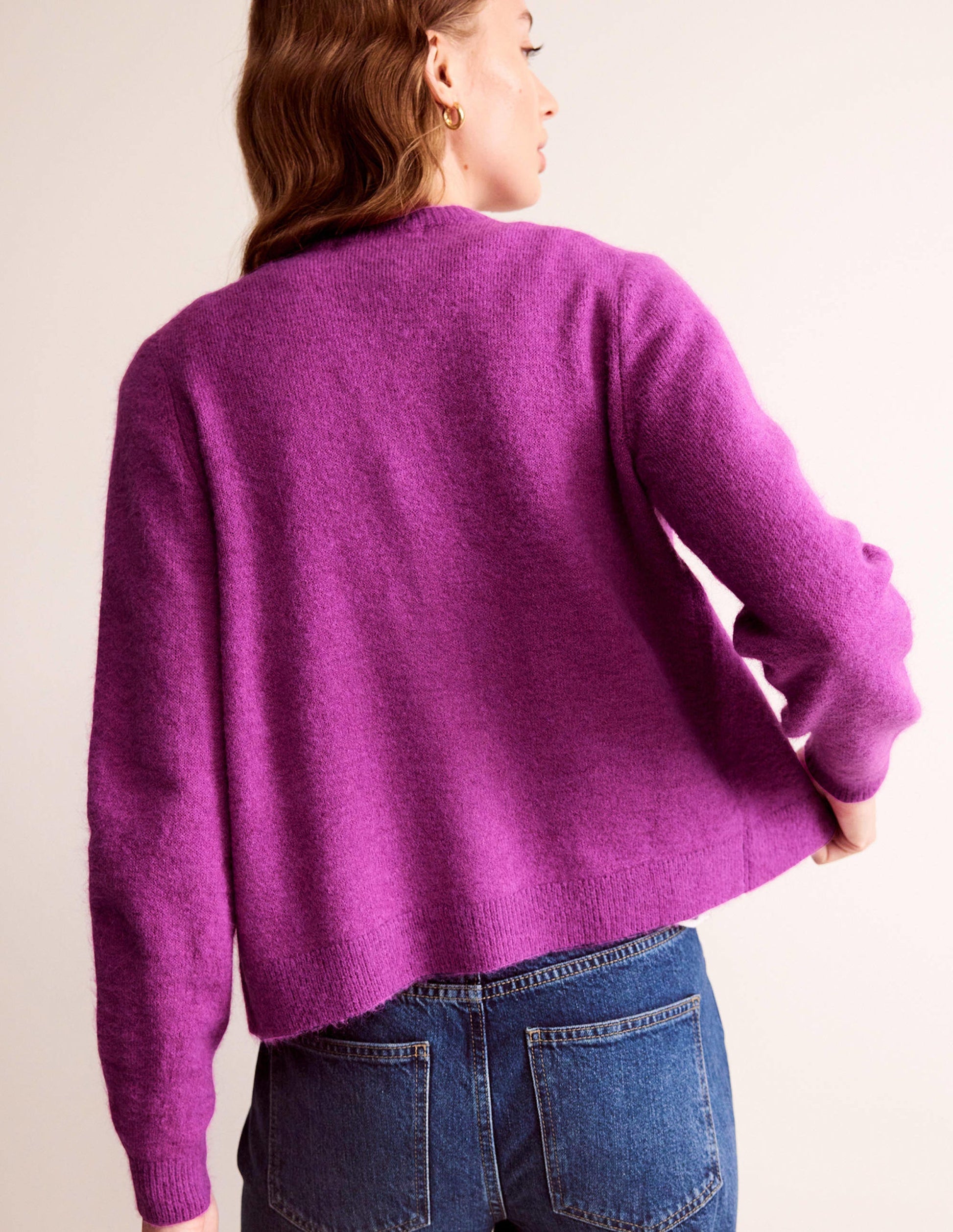 Flauschige Strickjacke mit Schleife-Festival-Fuchsia-3