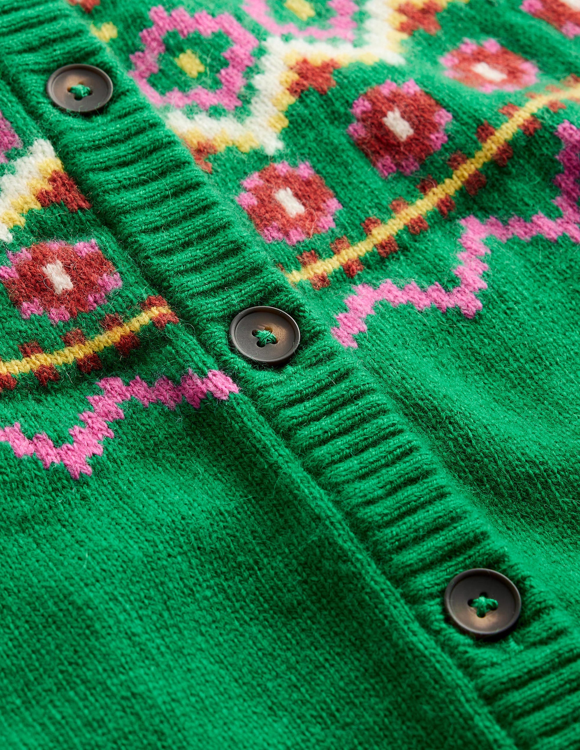 Edie Fair-Isle-Strickjacke-Grün Fair-Isle - Image 8