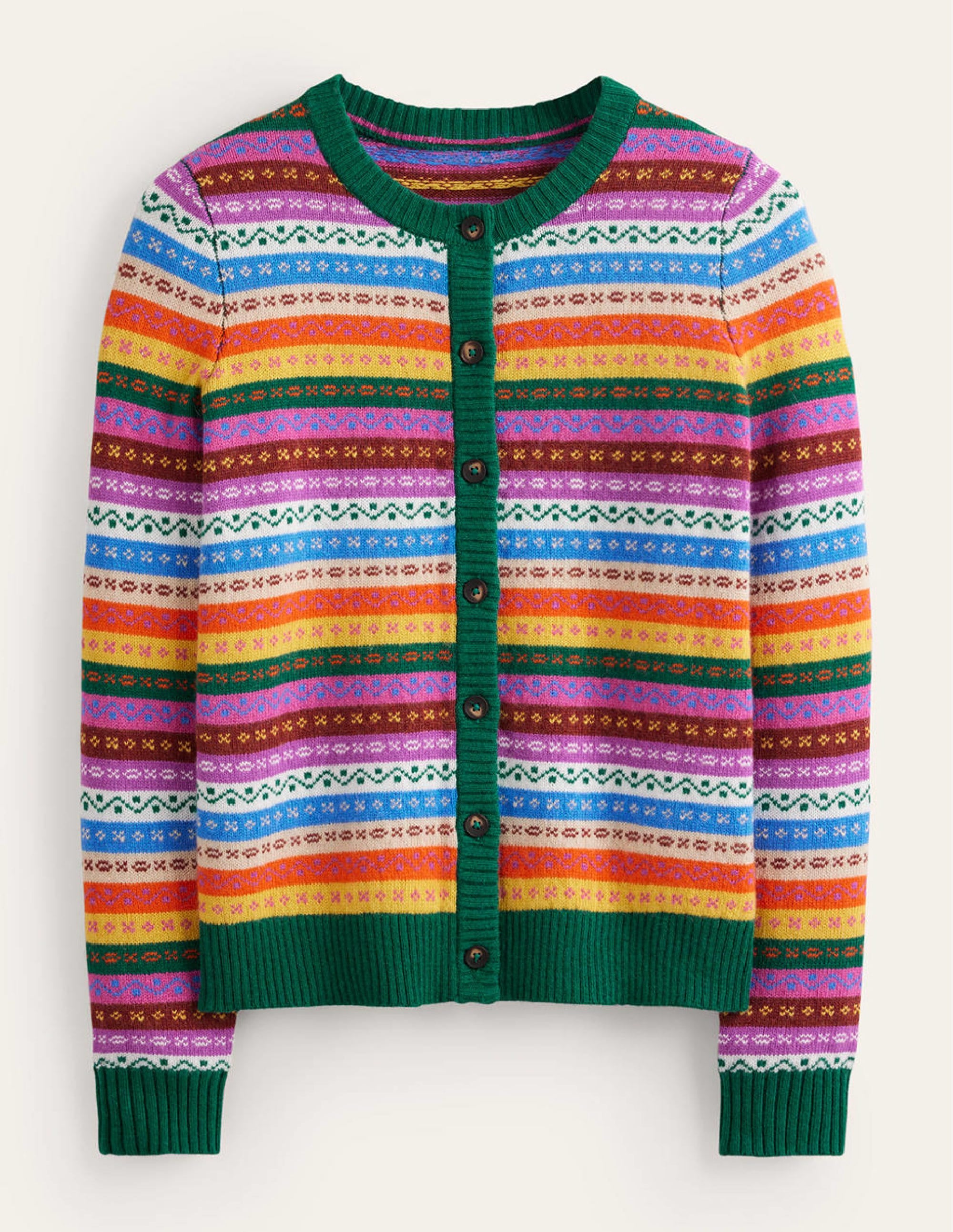 Edie Fair Isle Cardigan-Rainbow Fair Isle - Image 6