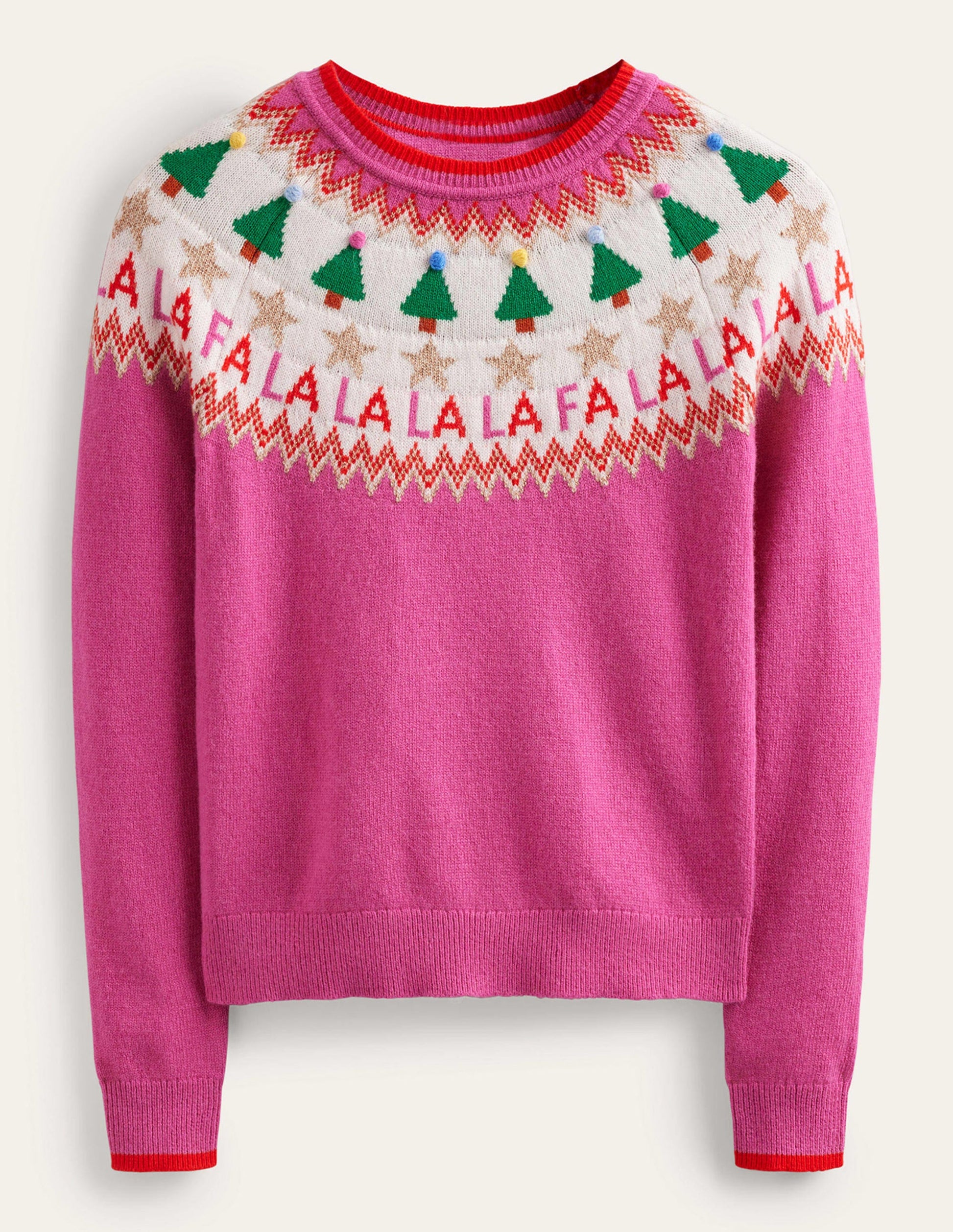 Pull Edie à motif jacquard-Motif jacquard rose vif-8