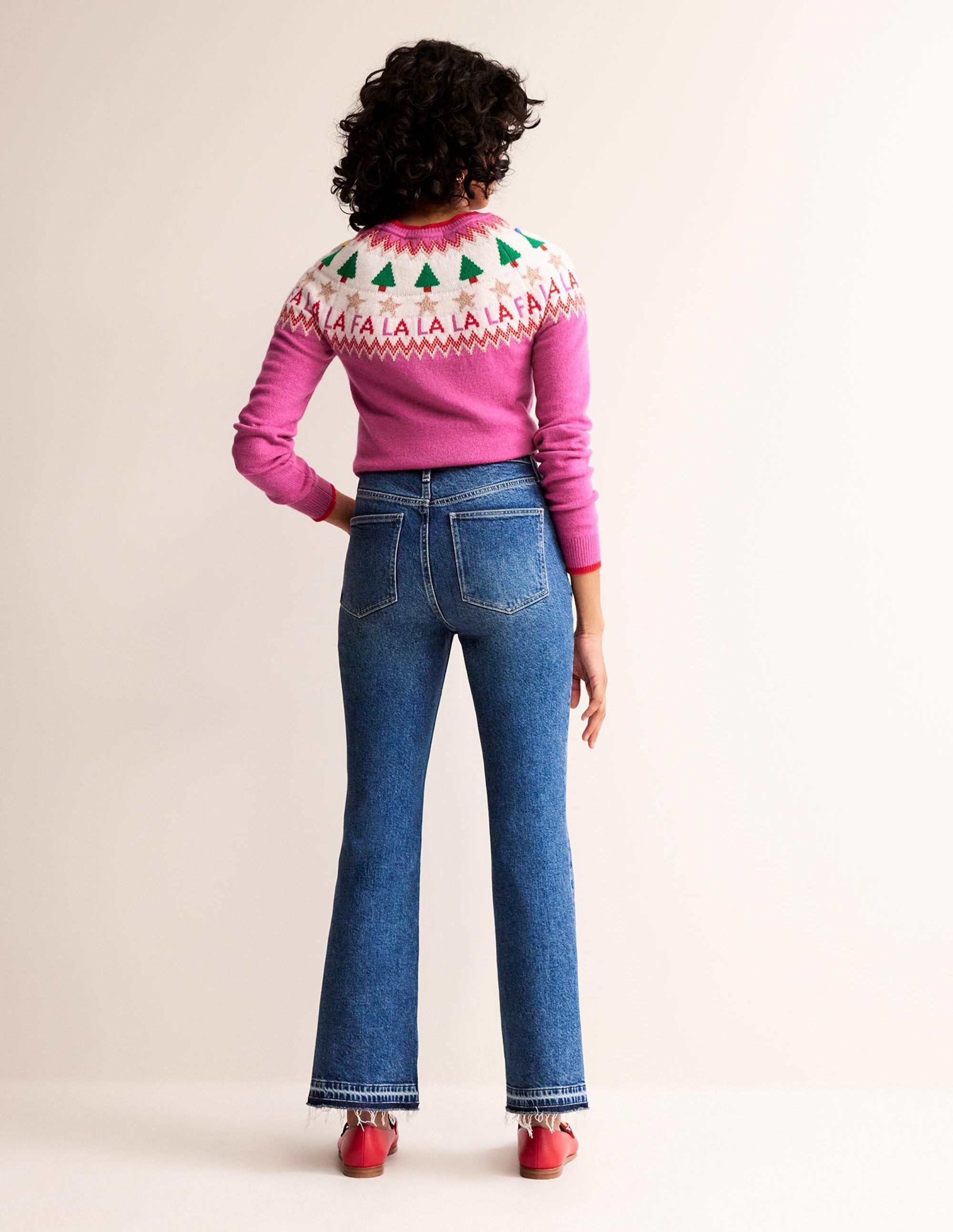 Pull Edie à motif jacquard-Motif jacquard rose vif - Image 6