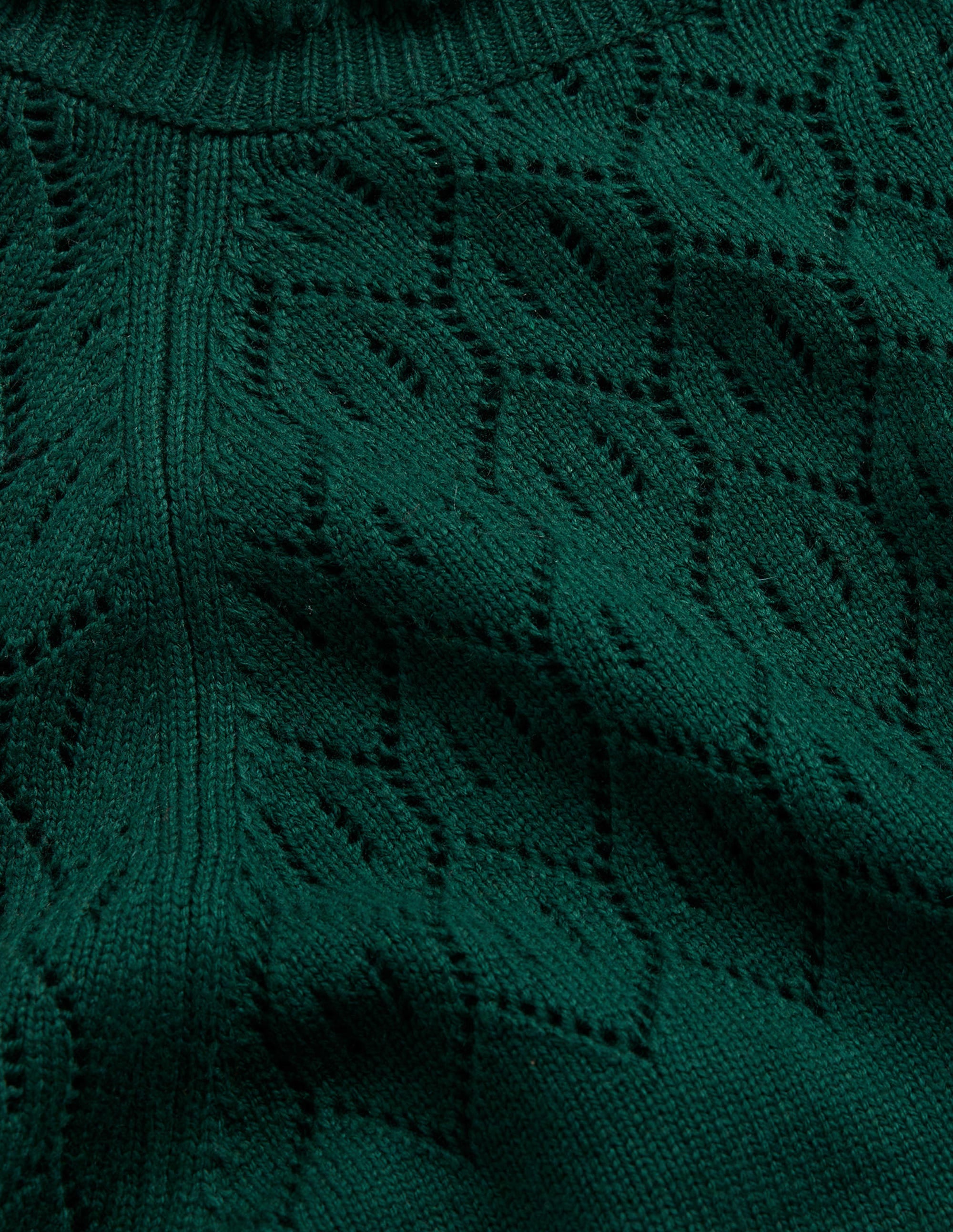 Pullover mit Pointelle-Detail-Dunkles Smaragdgrün - Image 6