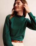 Pullover mit Pointelle-Detail-Dunkles Smaragdgrün