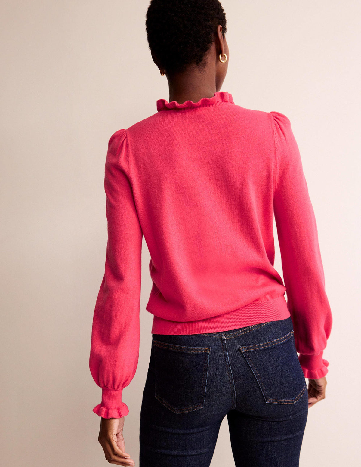 Strickjacke mit Rüschenkragen-Himbeere - Image 3
