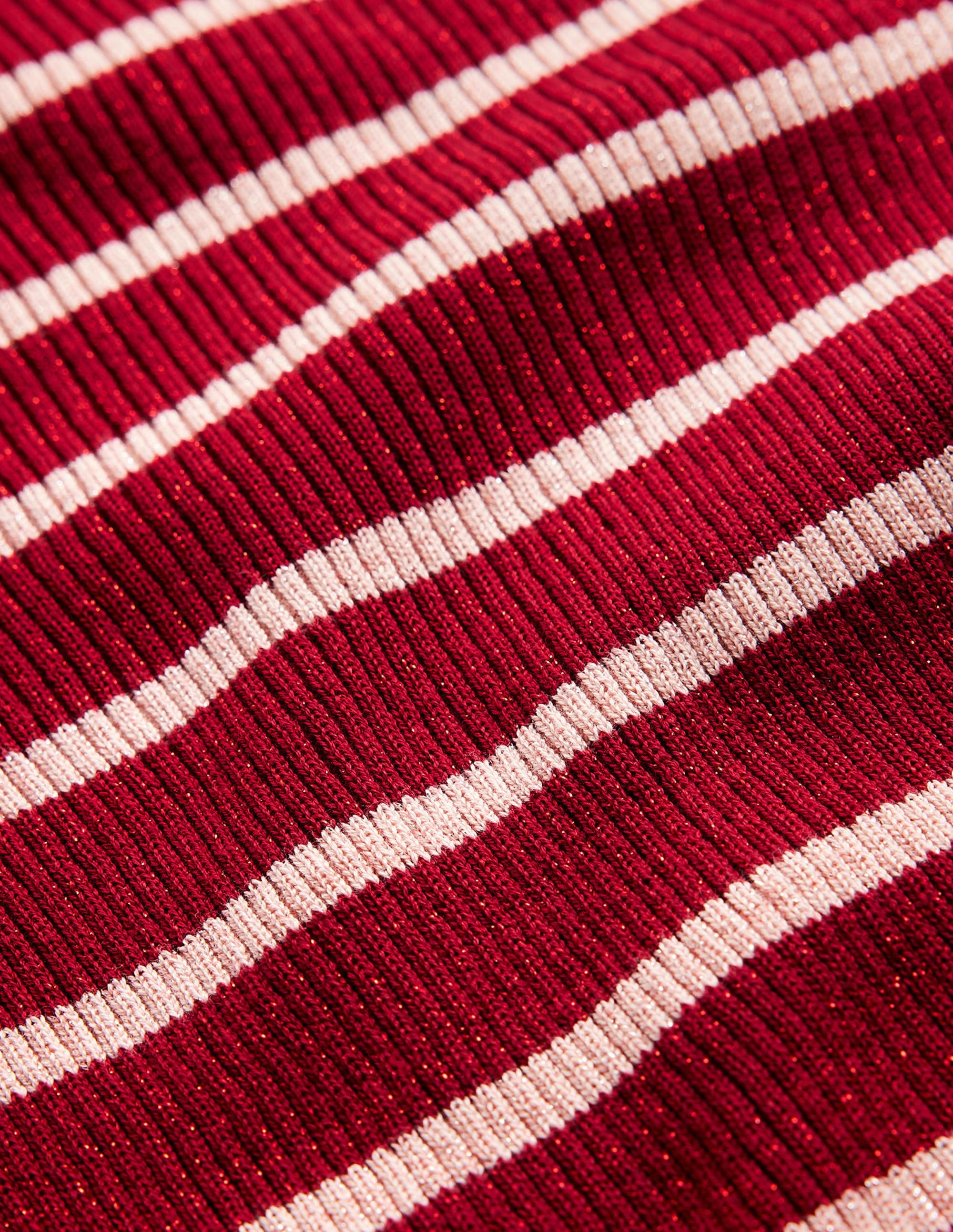 Pull Effie à rayures scintillantes-Rayure rouge, rose craie - Image 6