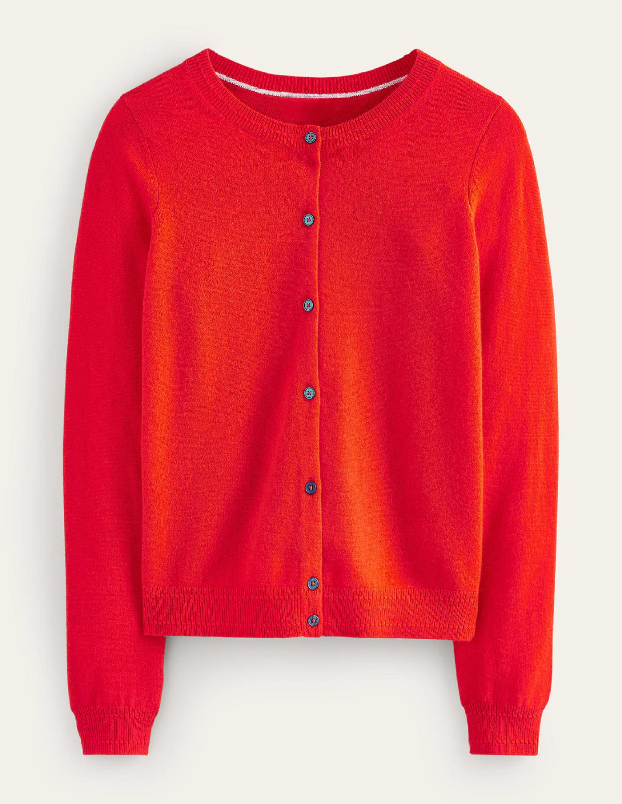 Eva Kaschmir-Strickjacke mit Rundhalsausschnitt-Fiesta-Orange - Image 6