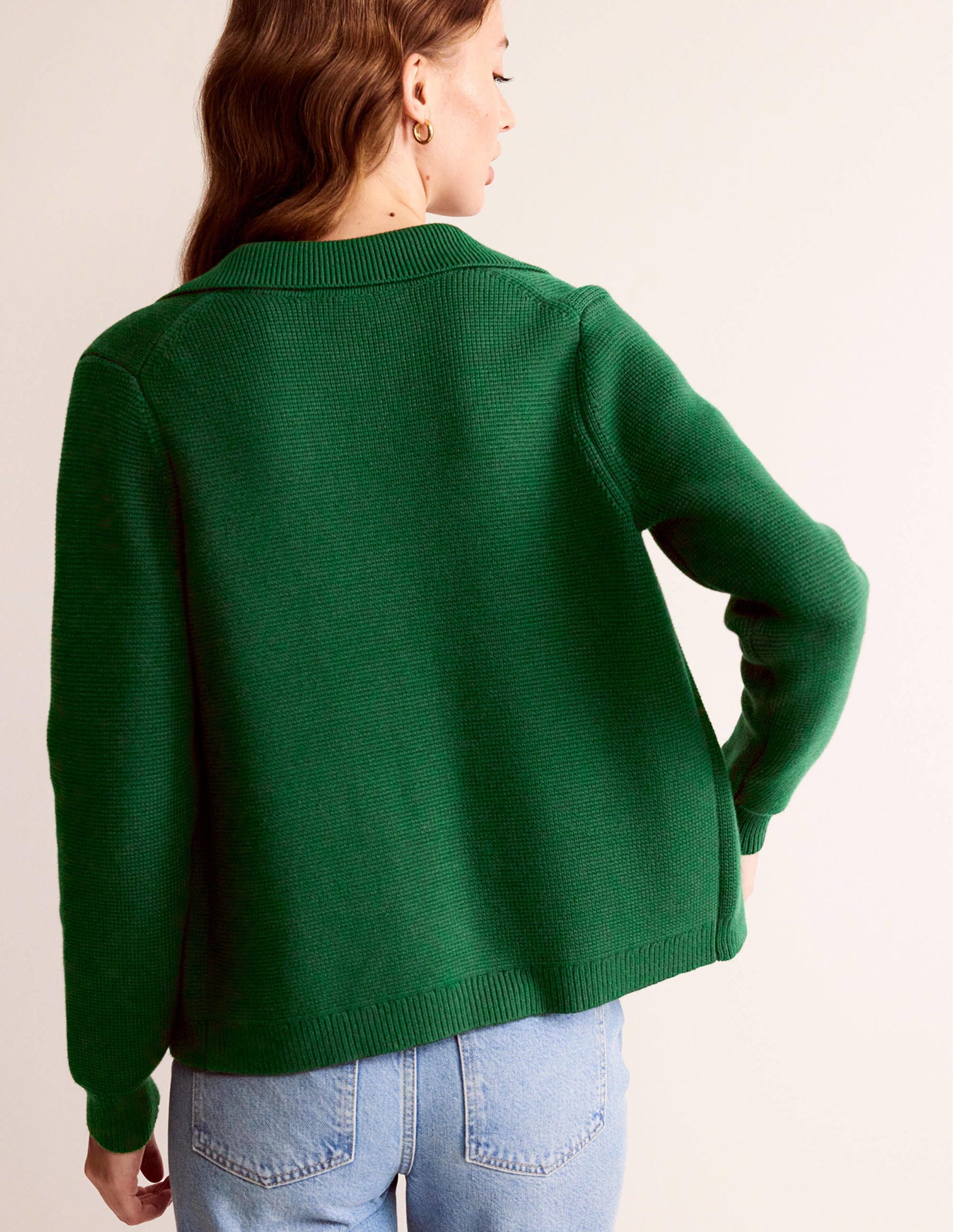 Gilet Emily en laine mélangée-Vert chasseur-3