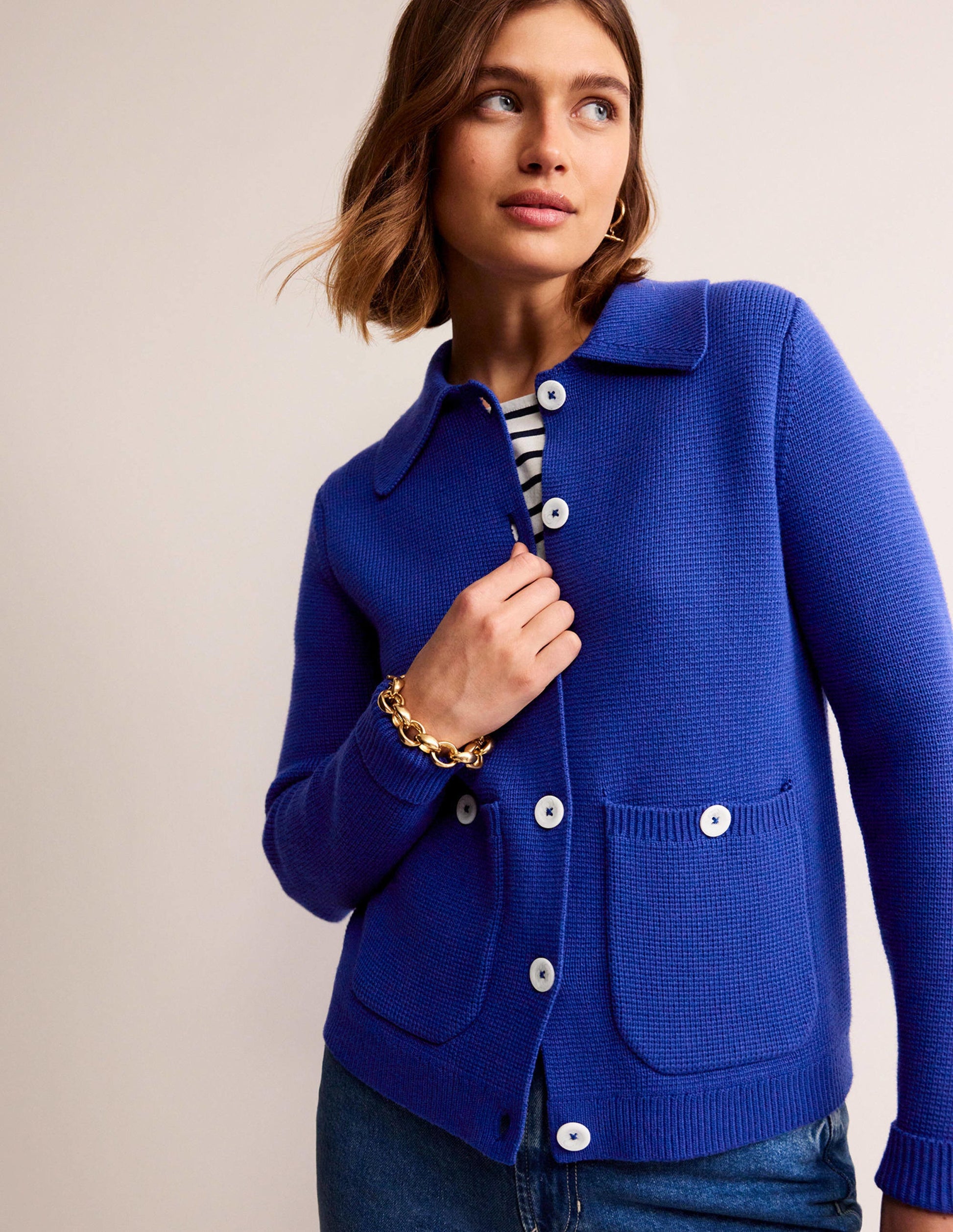 Emily Wool Blend Cardigan-Lapis-1