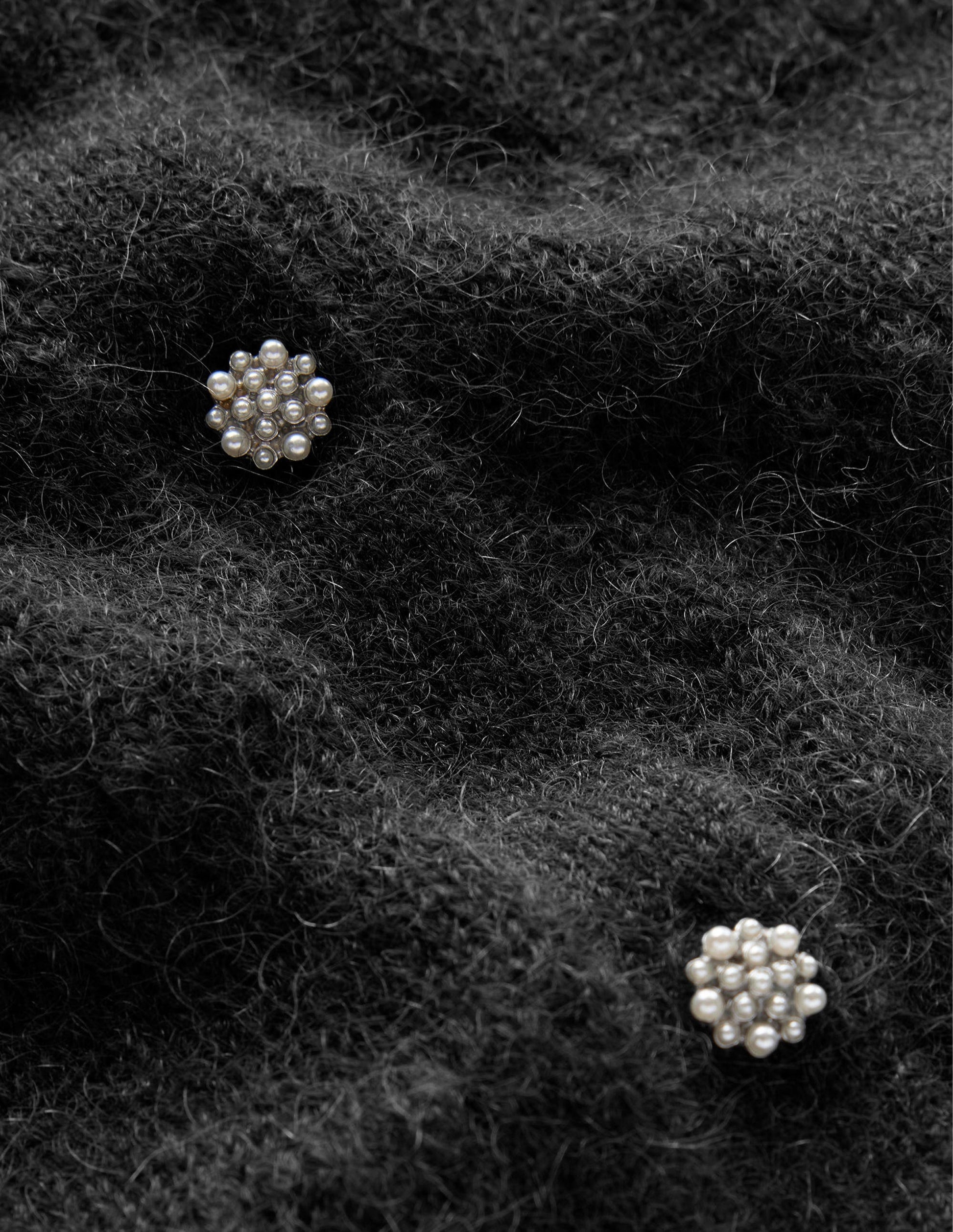 Flauschige, texturierte Strickjacke-Schwarz-6