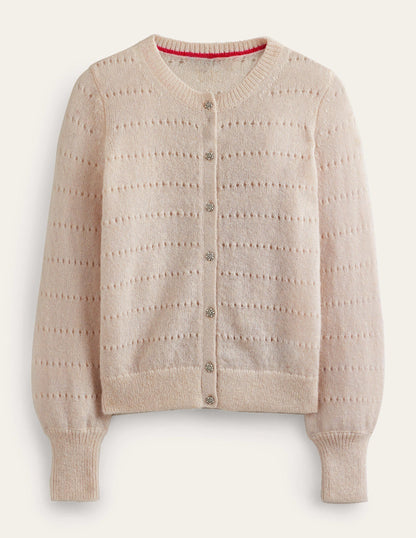 Fluffy Textured Cardigan-Vanilla