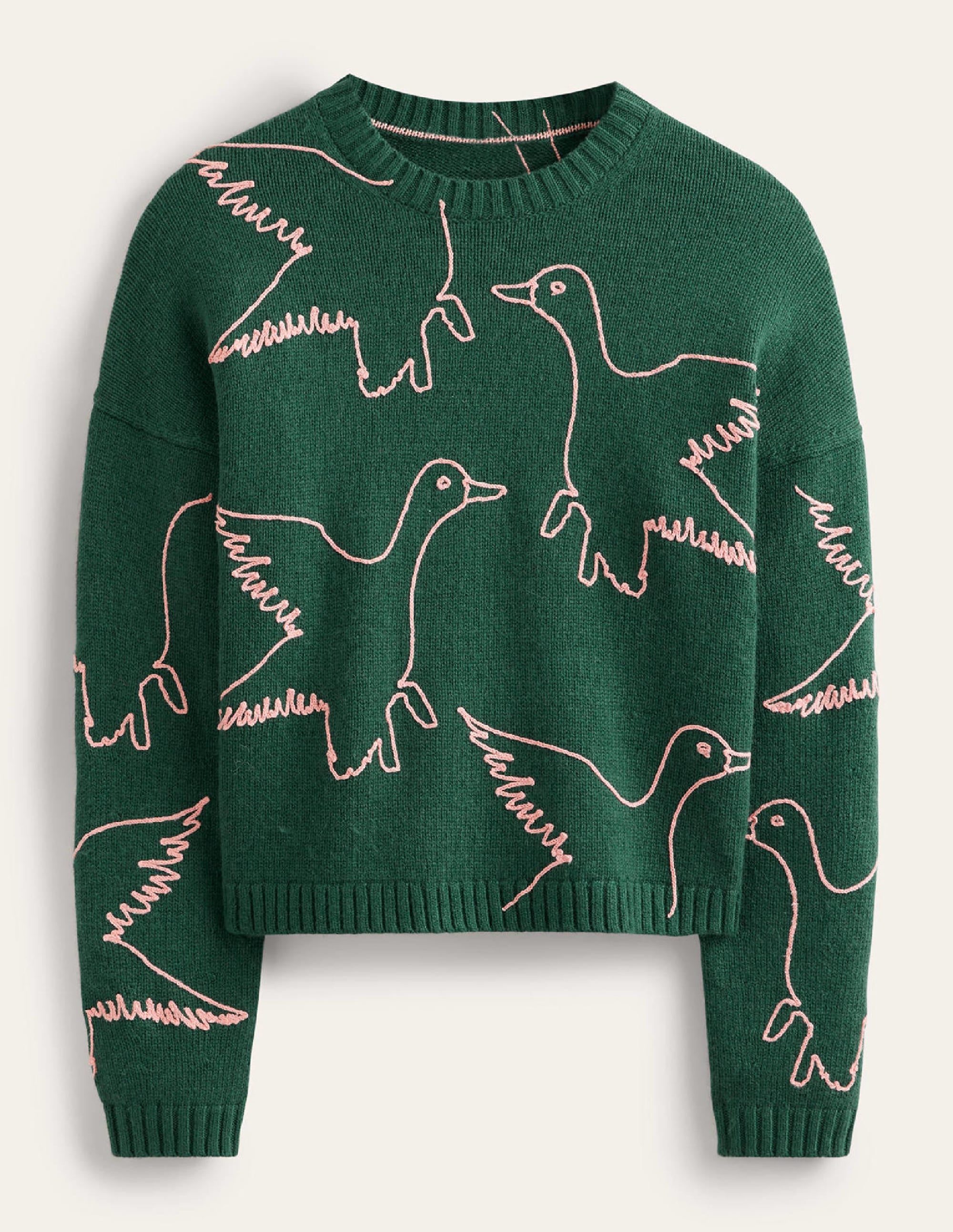 Embroidered-Duck Jumper-Amazon Green - Image 5