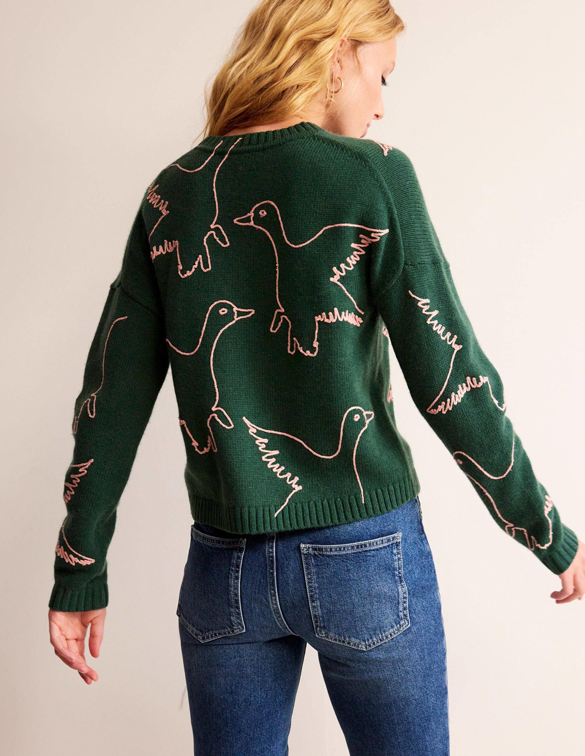 Embroidered-Duck Jumper-Amazon Green-3