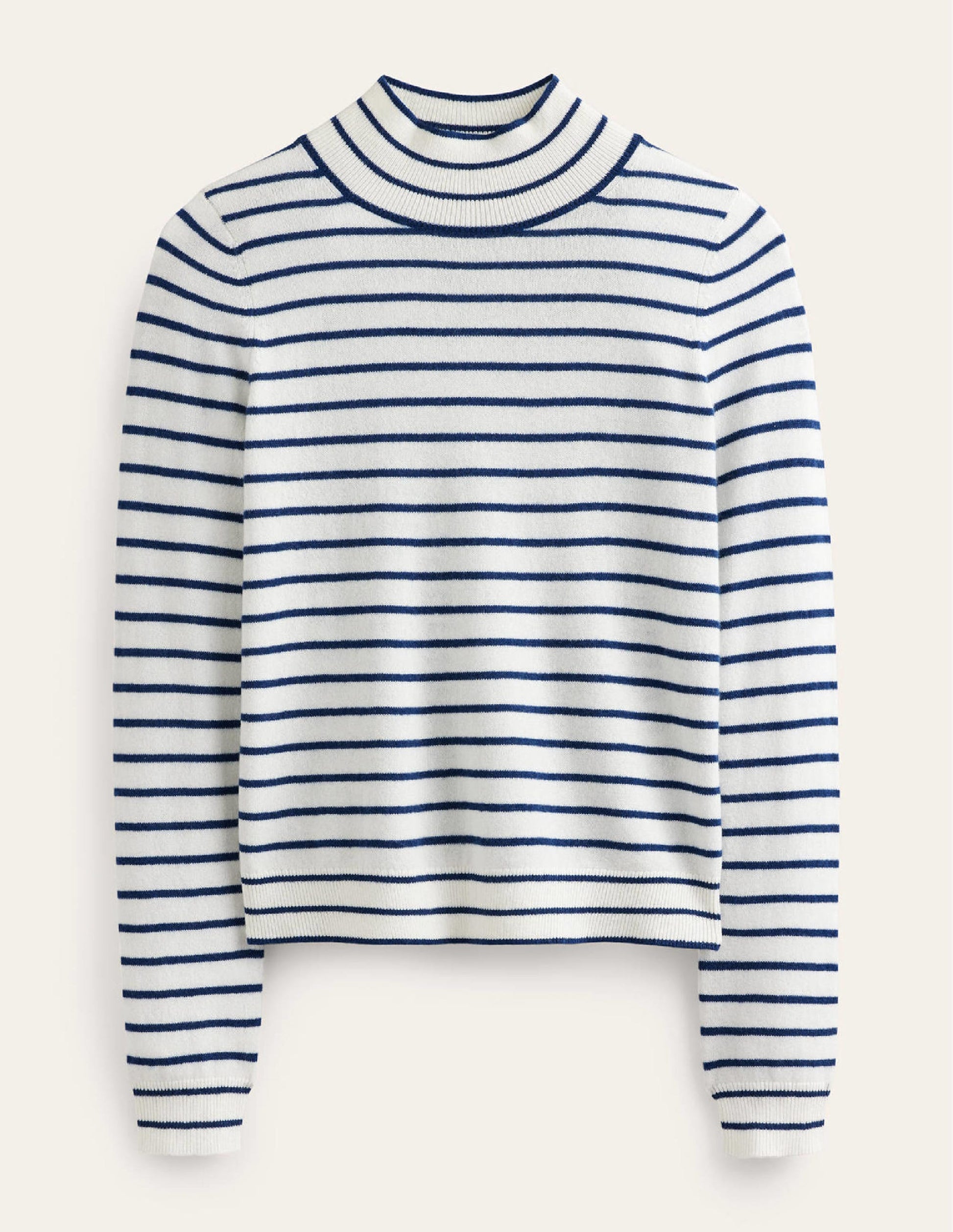 Striped Cashmere Jumper-Ivory / Navy-5
