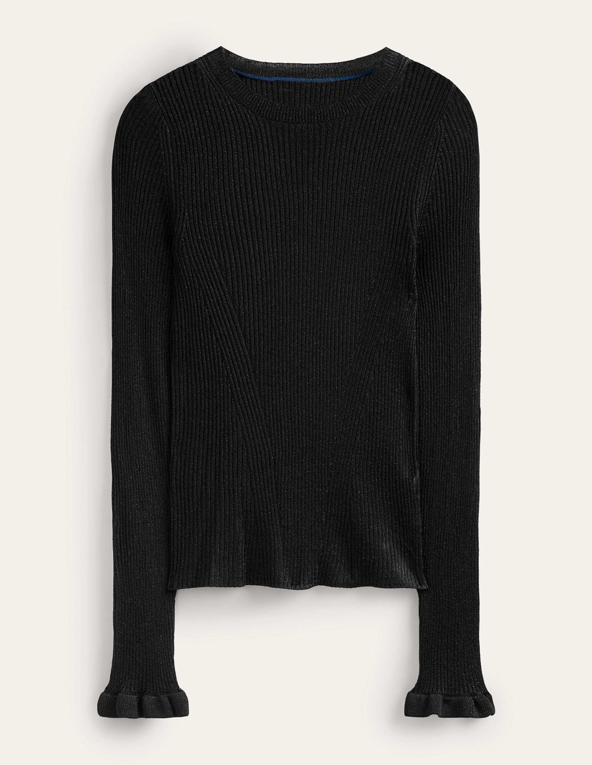 Party-Pullover aus glitzerndem Rippstrick-Schwarz-5