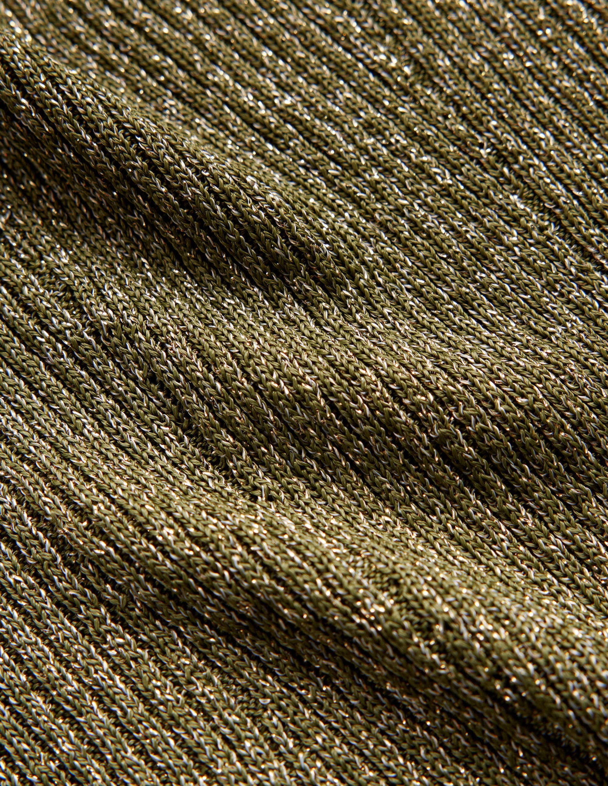 Party-Pullover aus glitzerndem Rippstrick-Oliv-Metallic - Image 6