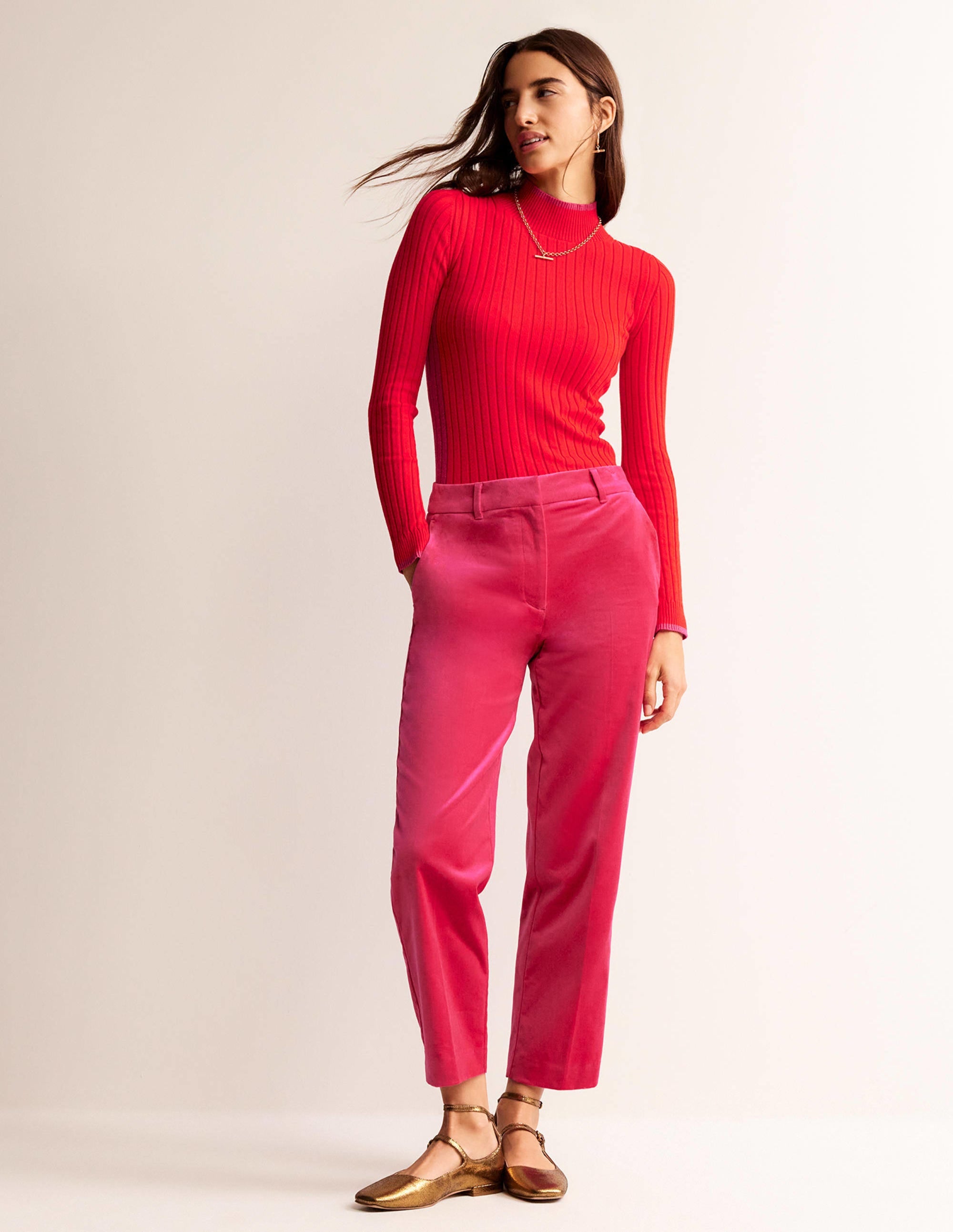 Isodora Rippstrick-Pullover-Leuchtendes Rot - Image 4