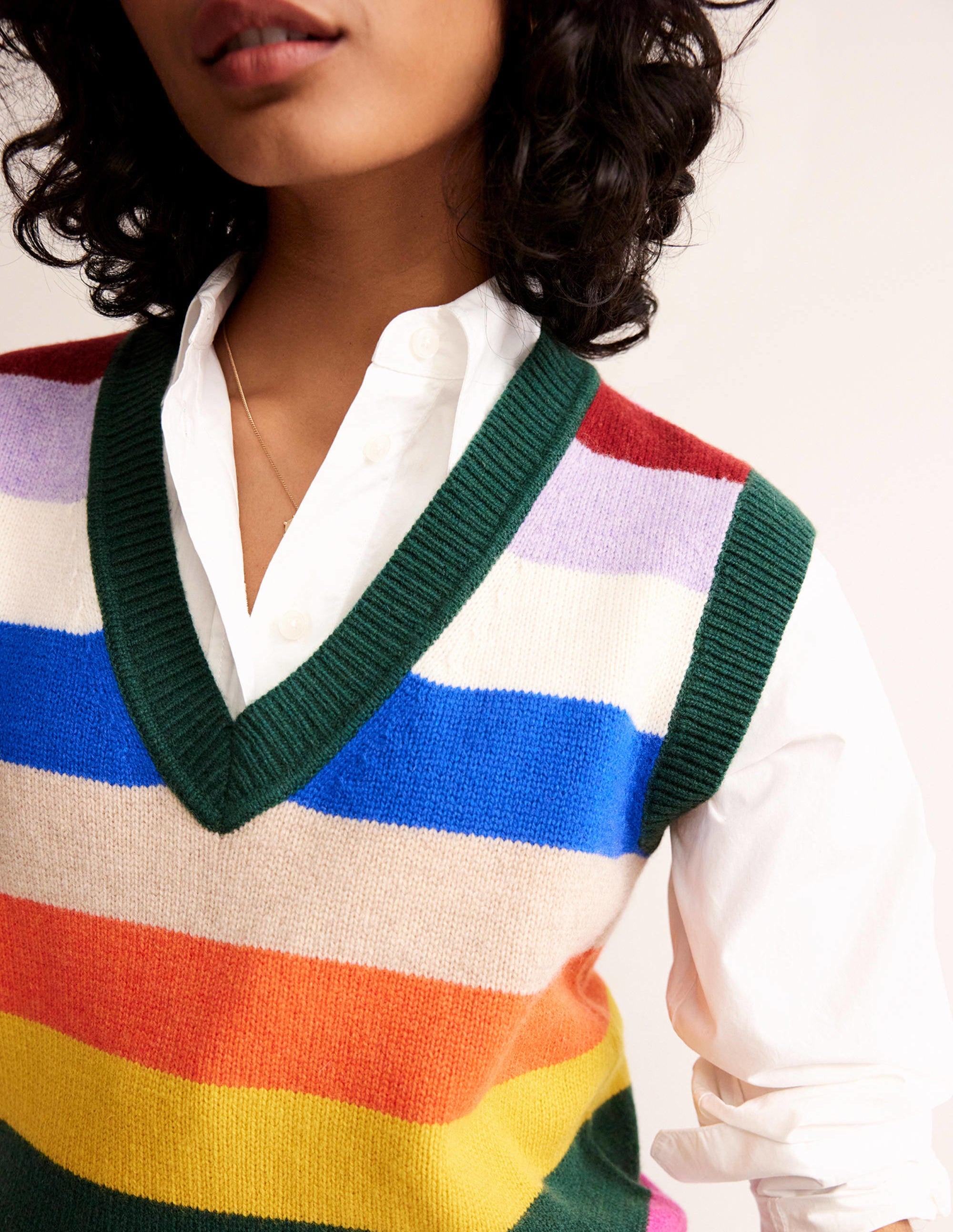 Olivia Merino-Pullunder-Regenbogen Bunt Gestreift - Image 3