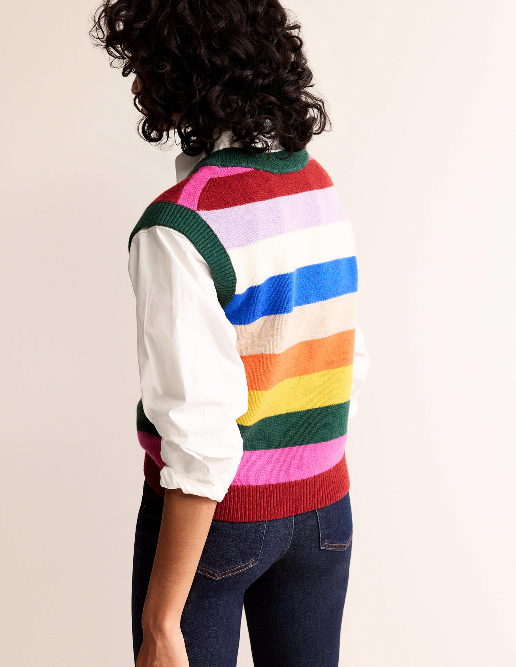 Olivia Merino-Pullunder-Regenbogen Bunt Gestreift - Image 4