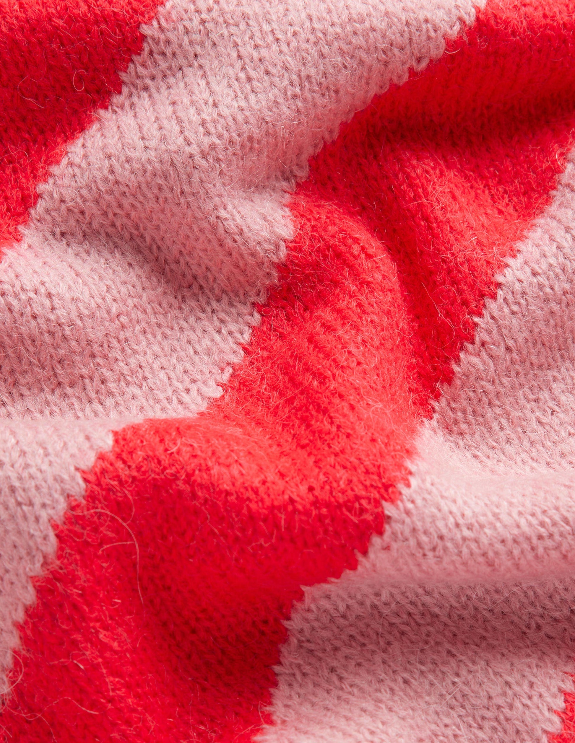 Pull duveteux à rayures diagonales-Rayé rose et orange-7
