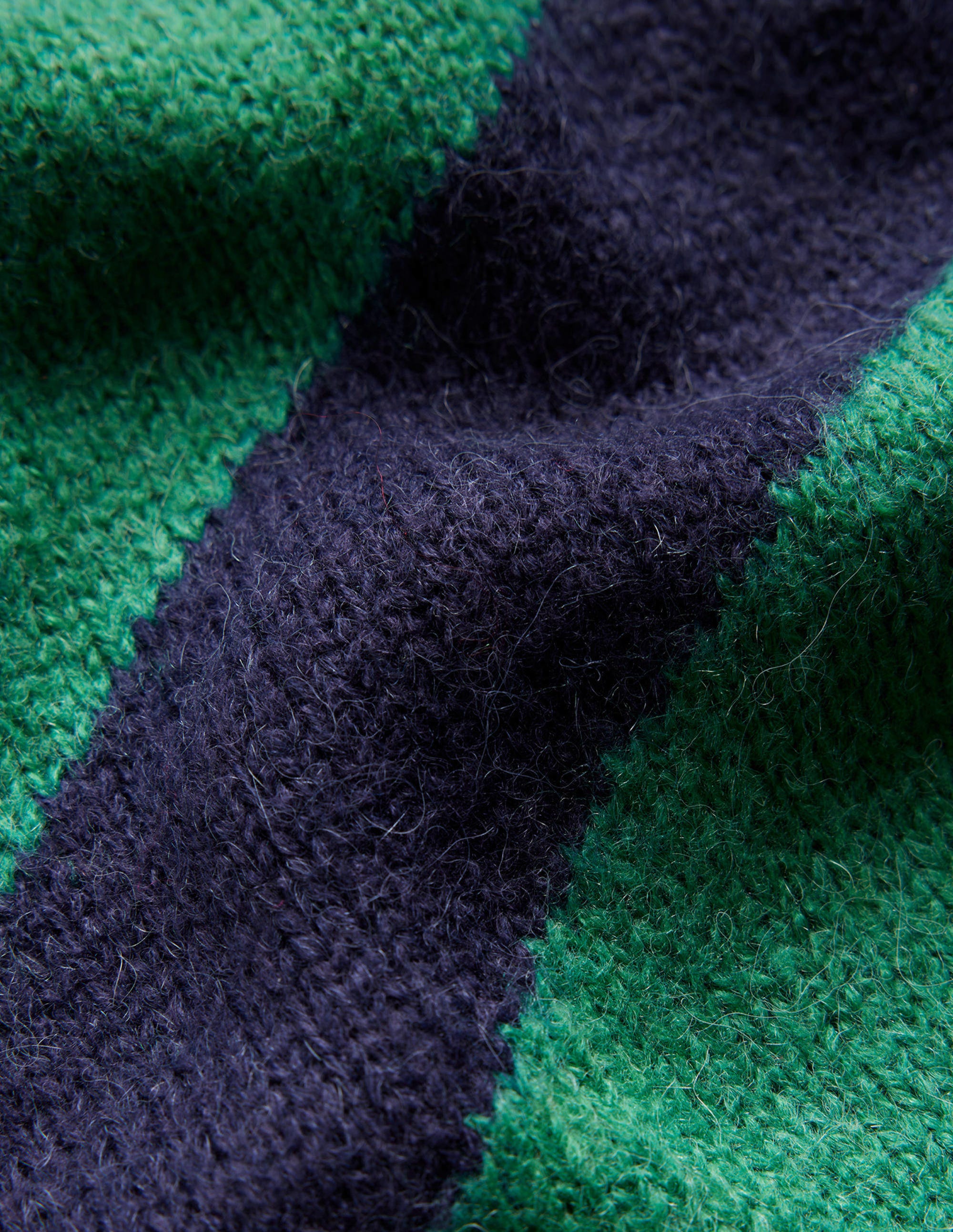 Pull duveteux à rayures diagonales-Rayé bleu marine et vert - Image 6