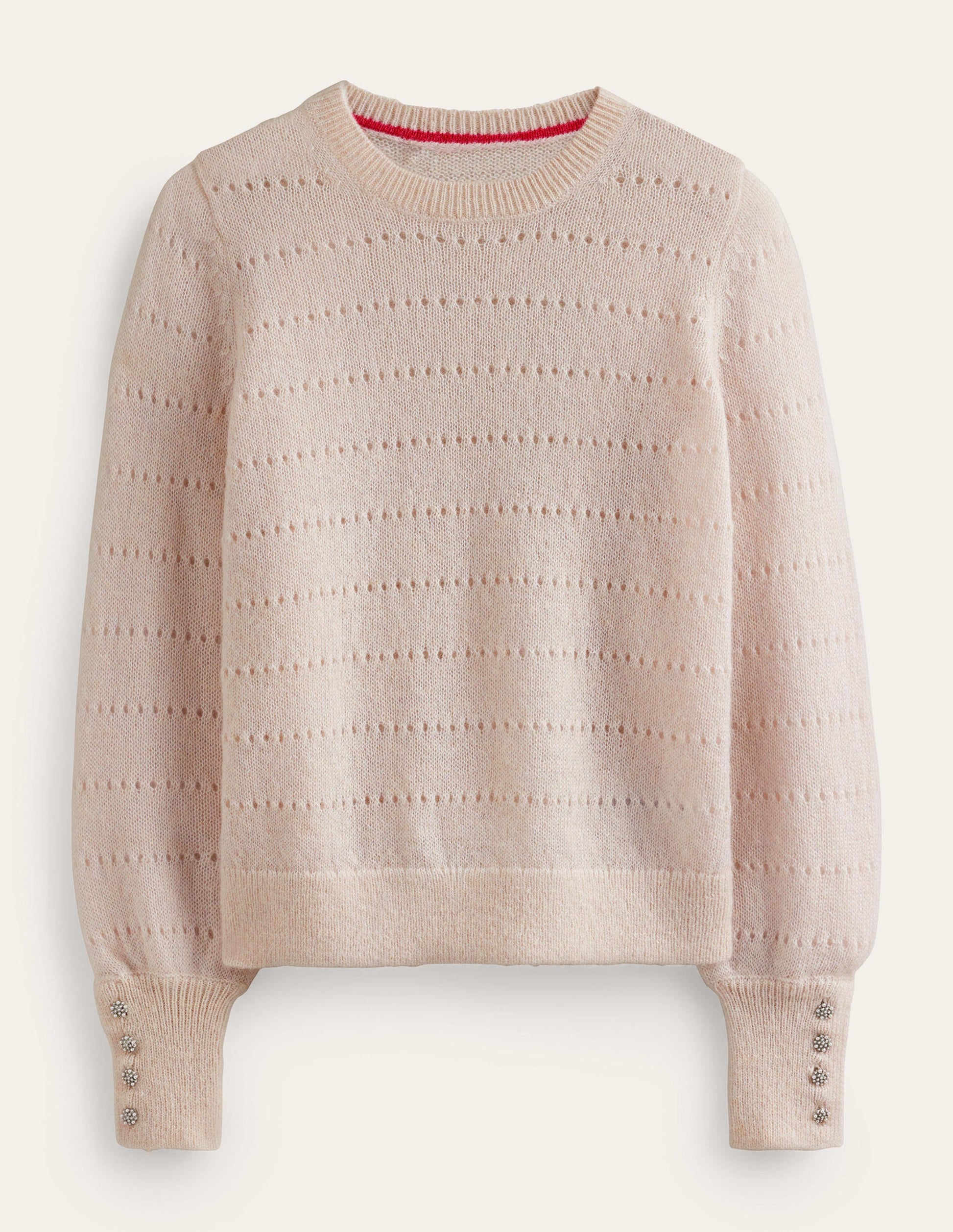 Flauschiger, texturierter Pullover-Vanille-5