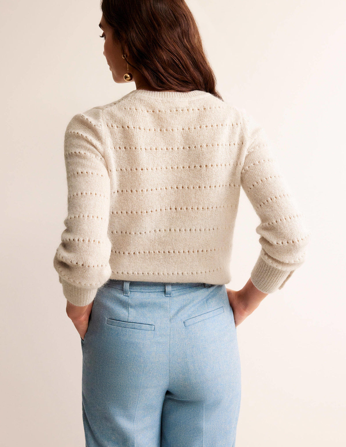 Flauschiger, texturierter Pullover-Vanille - Image 3