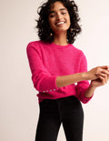 Pull duveteux texturé-Rose éclatant