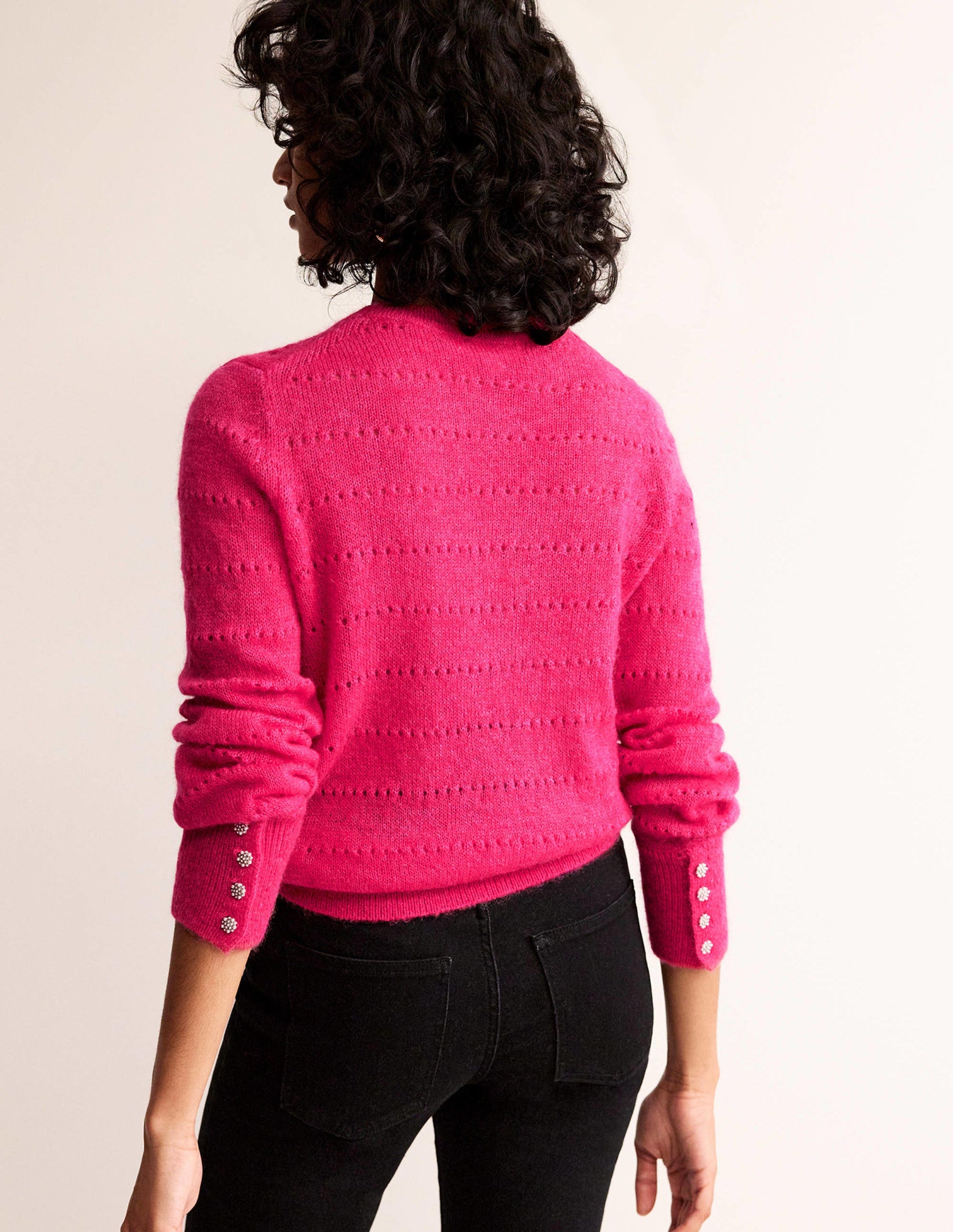 Pull duveteux texturé-Rose éclatant-3