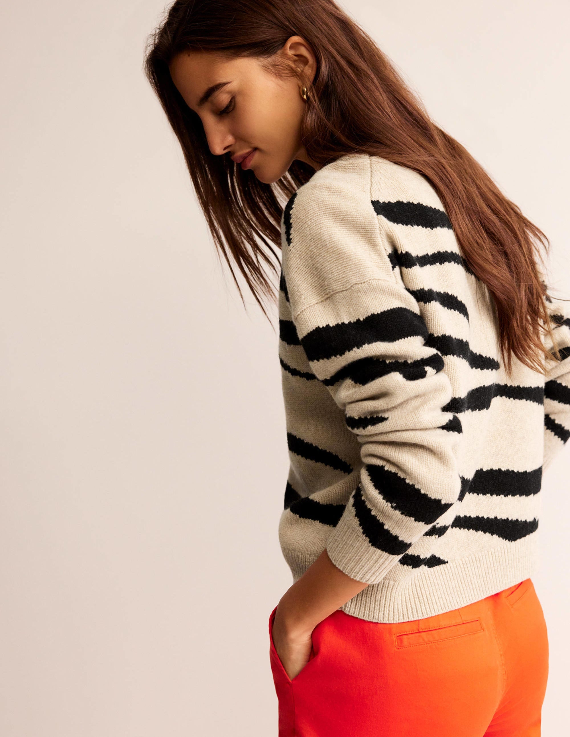 Zebrapullover-Graubraun Meliert/Schwarz - Image 3
