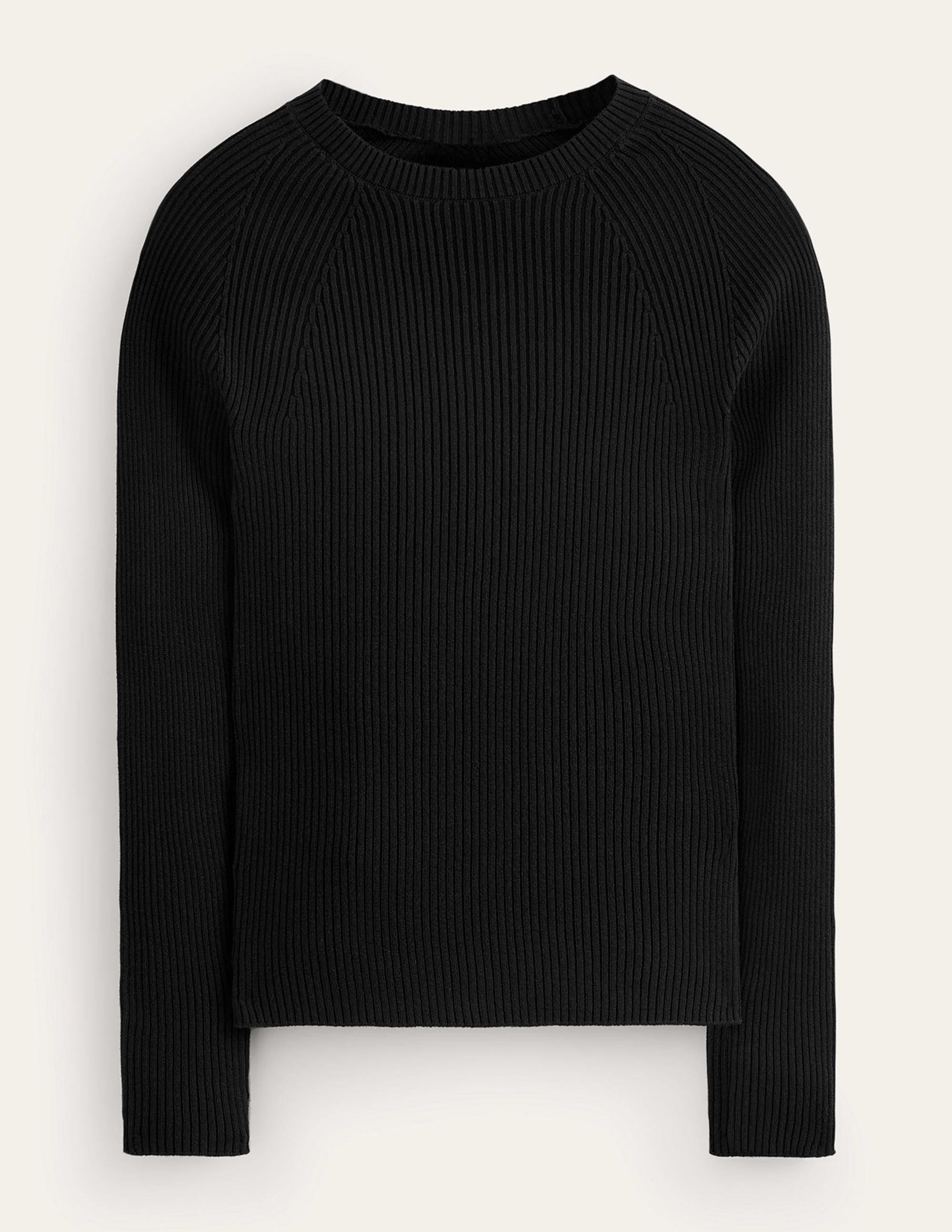 Baumwollpullover aus Rippstrick-Schwarz - Image 5