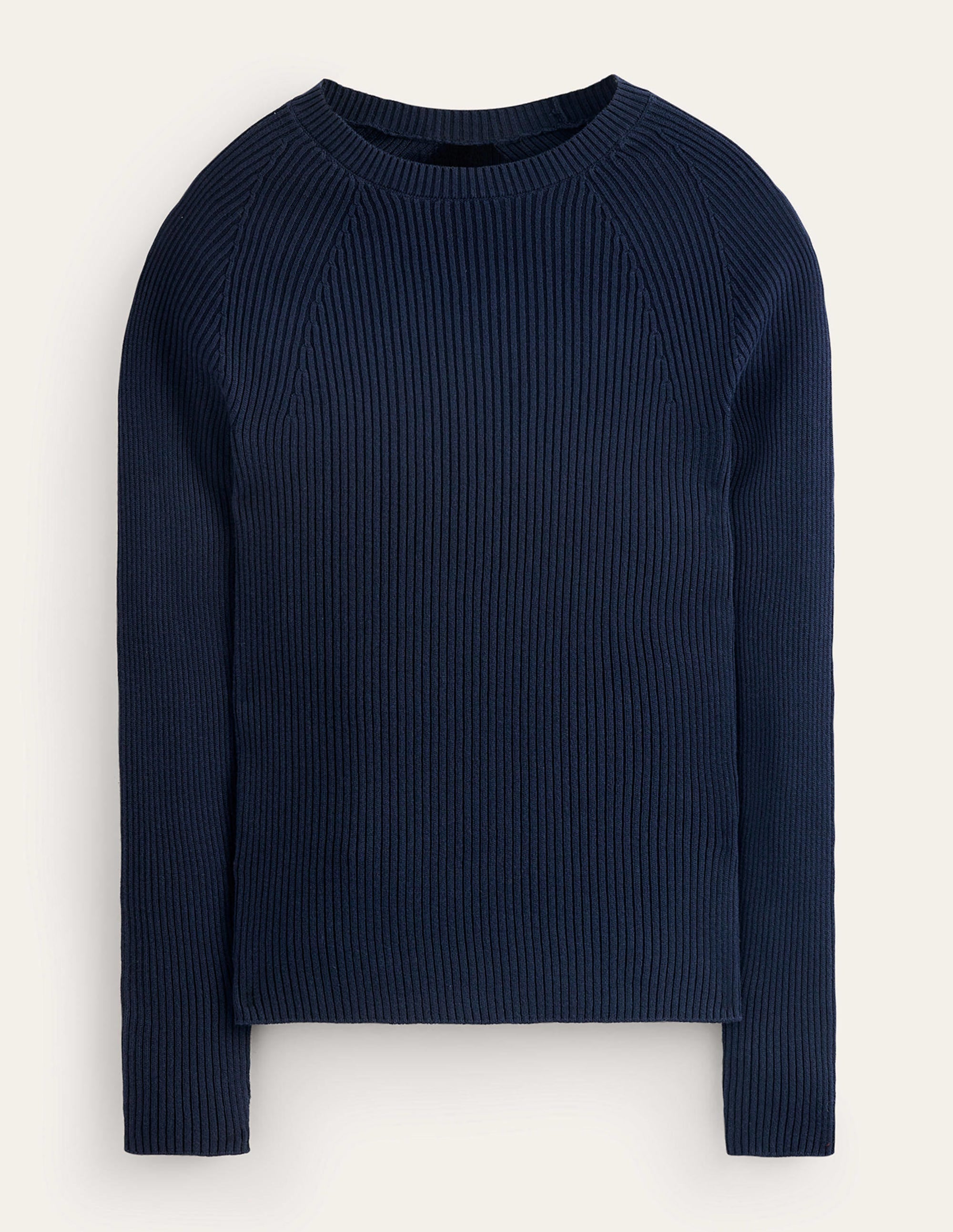 Pull côtelé en coton-Bleu marine - Image 5