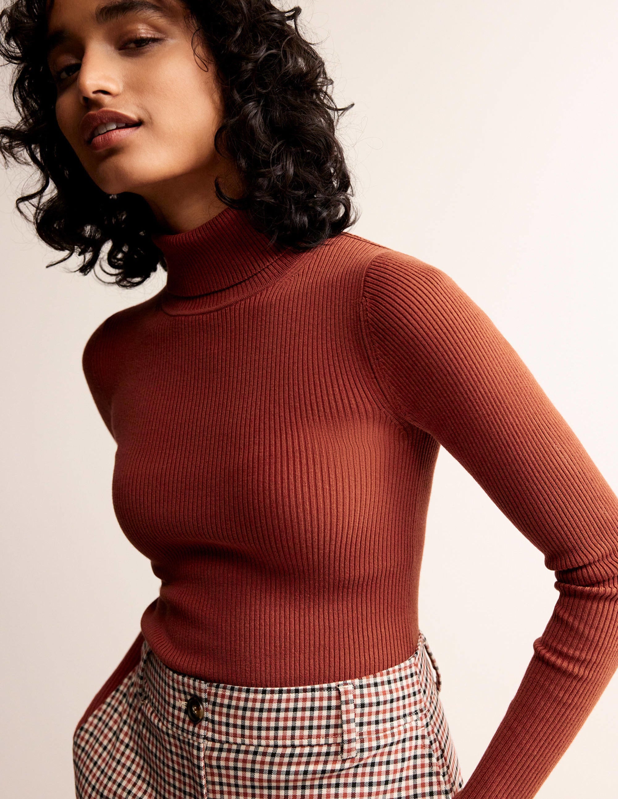 Catriona Rollkragenpullover-Kastanienbraun - Image 1