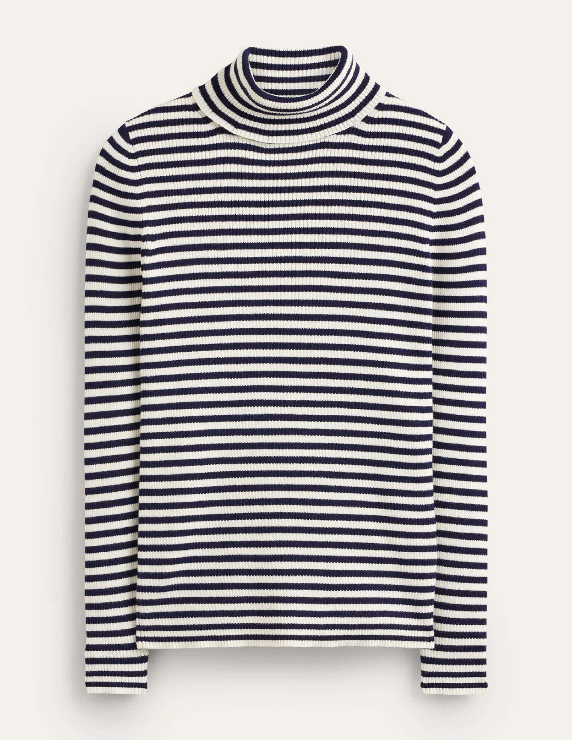 Pull Catriona à col roulé-Bleu marine/ivoire - Image 6