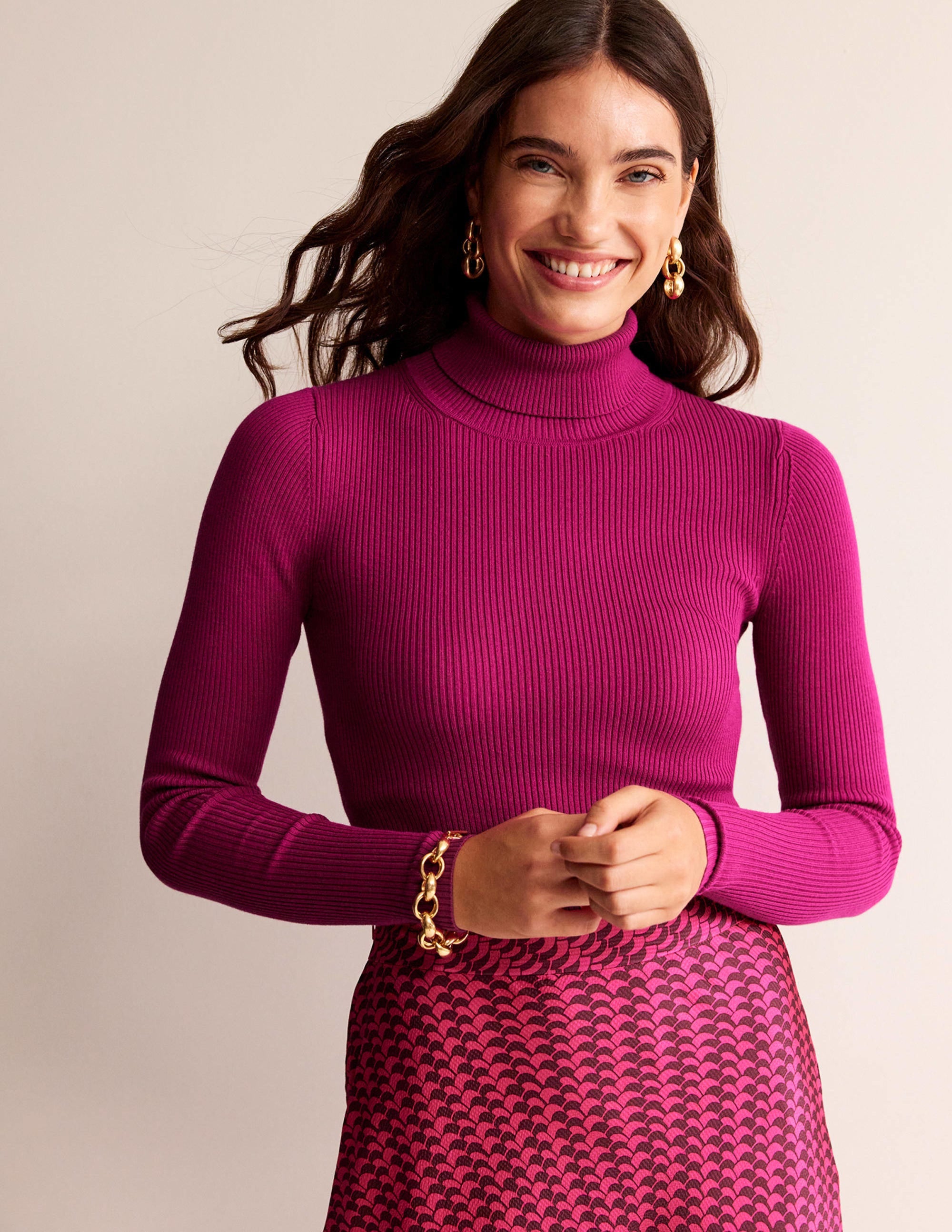 Catriona Rollkragenpullover-Festival-Fuchsia - Image 1