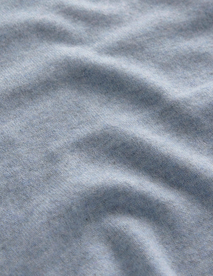 Kaschmirpullover mit Muschelsaum-Dämmerungsblau