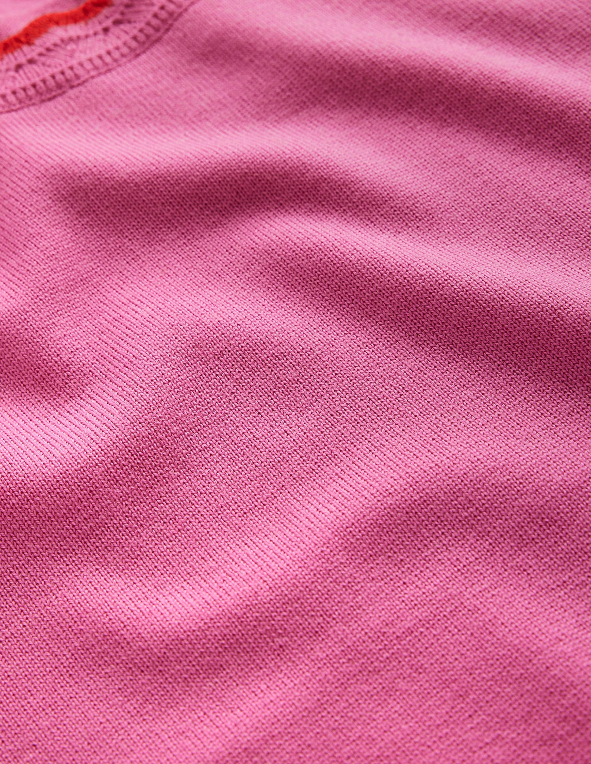 T-Shirt aus Merinowolle mit Muschelrand-Mittelpink - Image 5