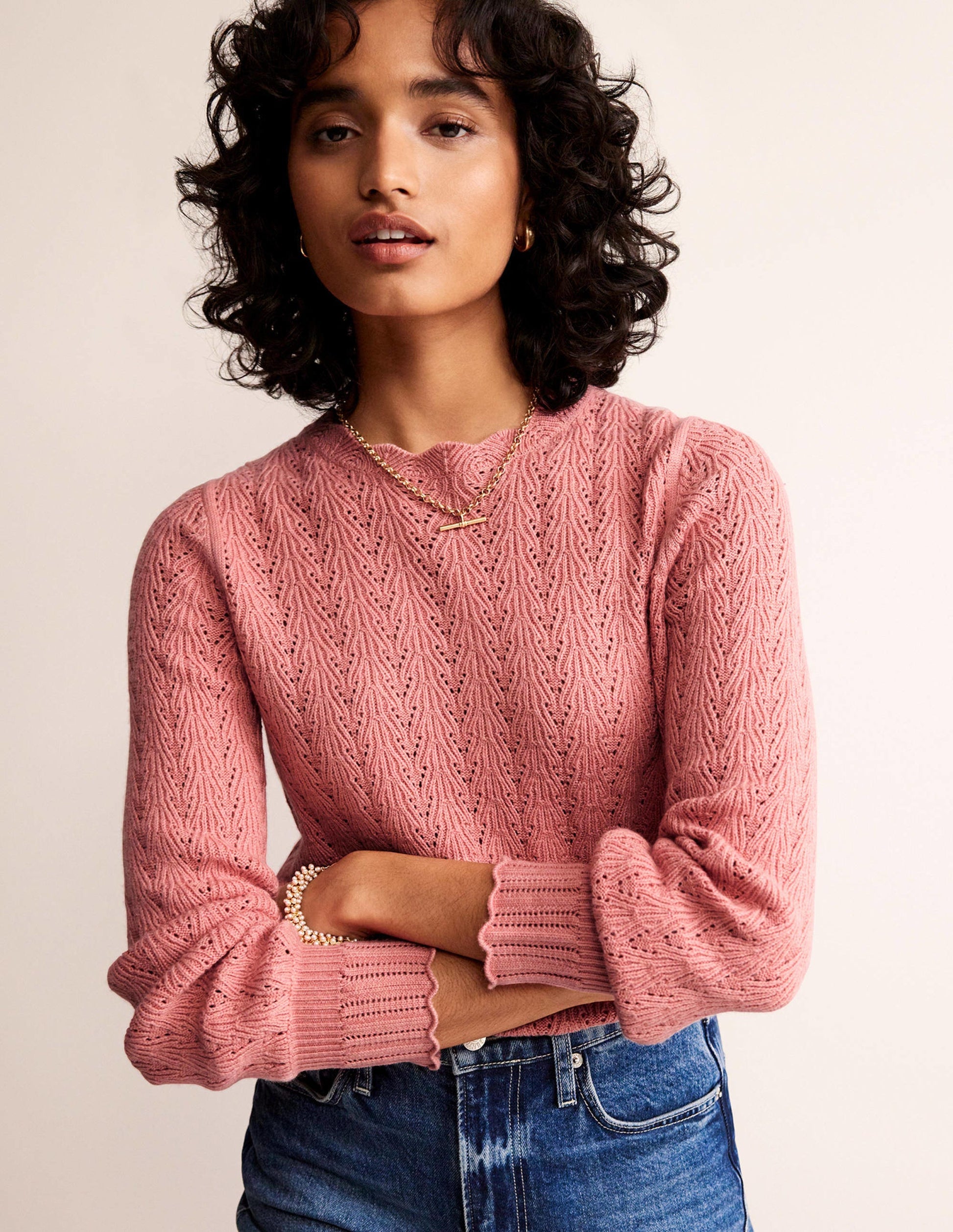 Pullover mit Pointelle-Stickerei-Altrosa-1