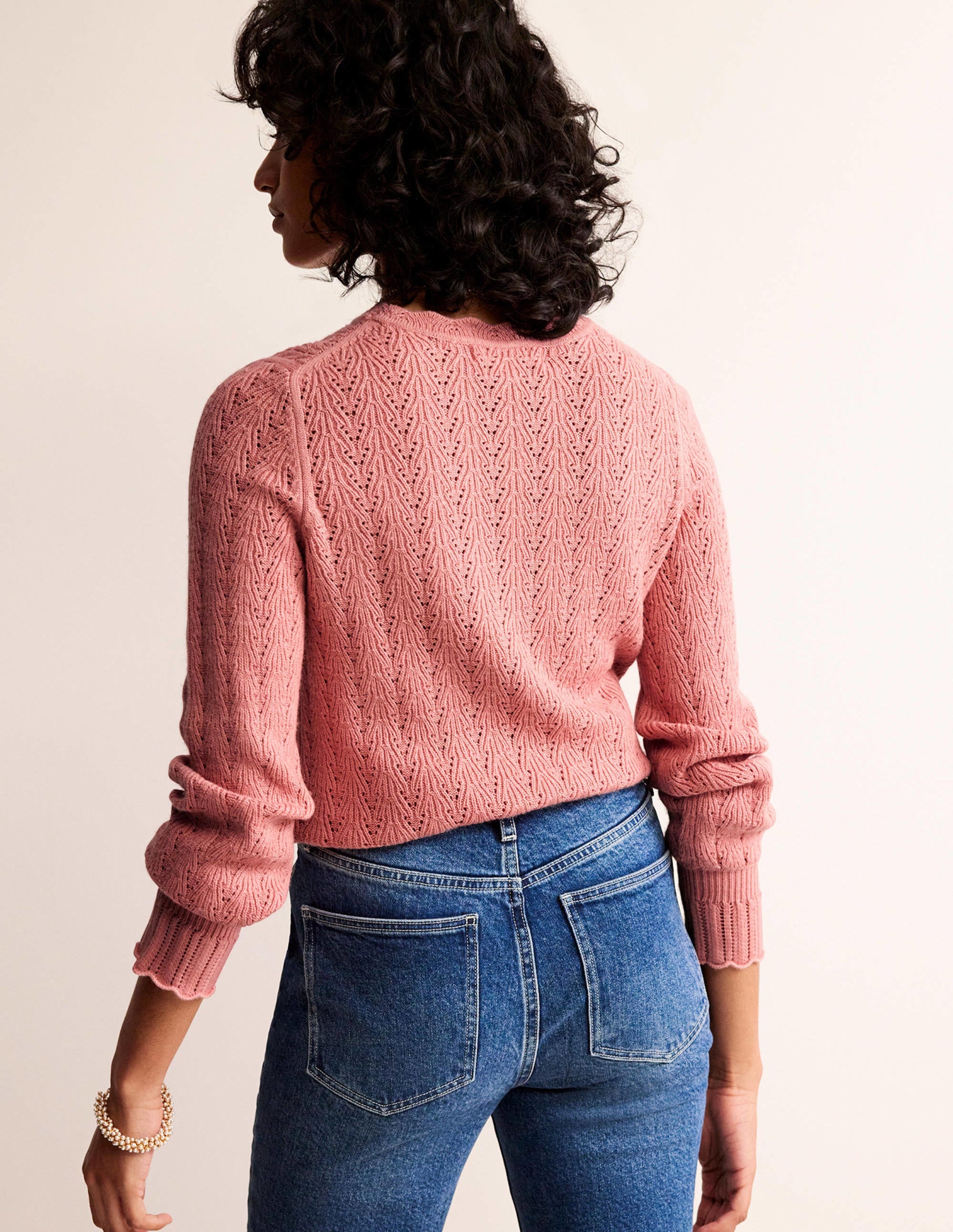 Pullover mit Pointelle-Stickerei-Altrosa - Image 3