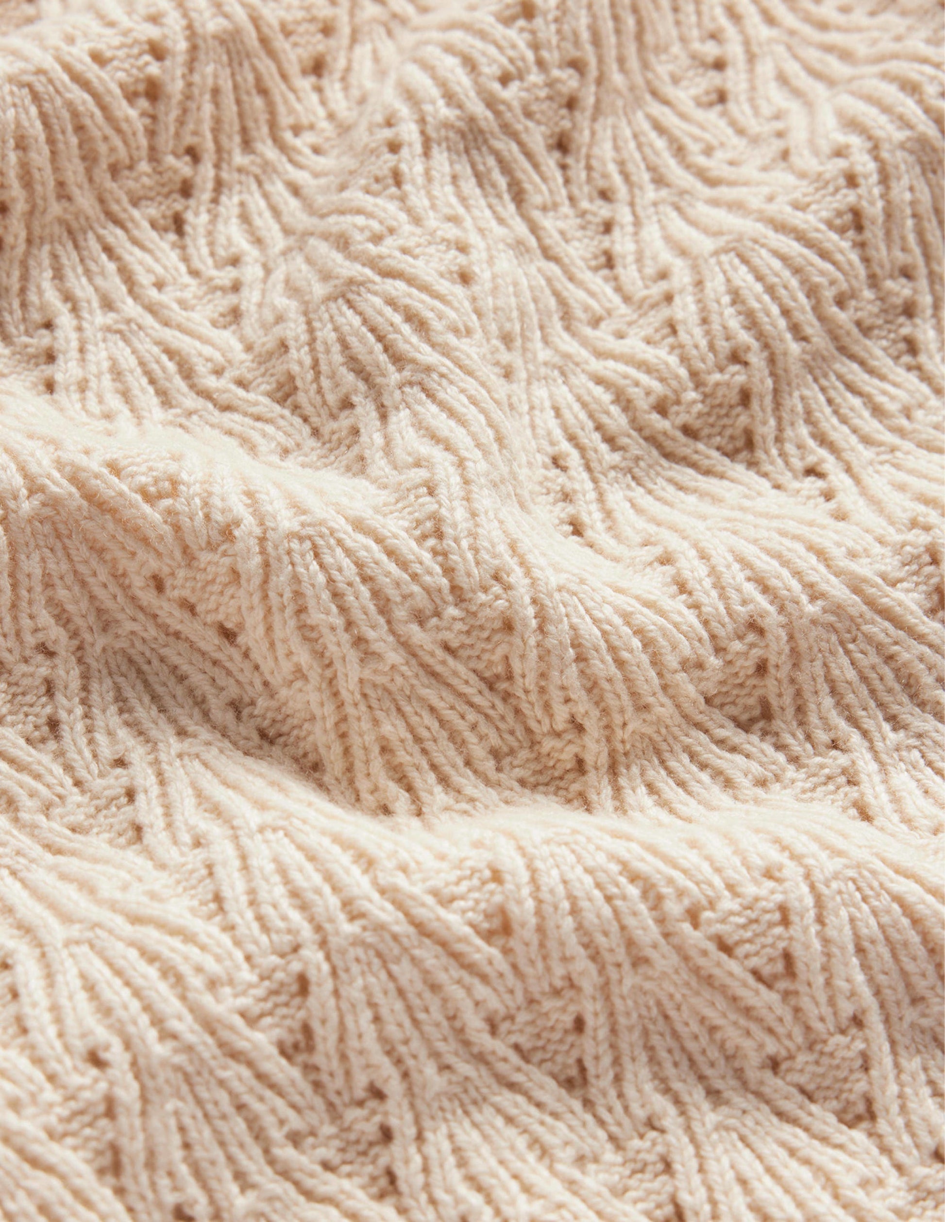 Pointelle Stitch Jumper-Warm Ivory-7