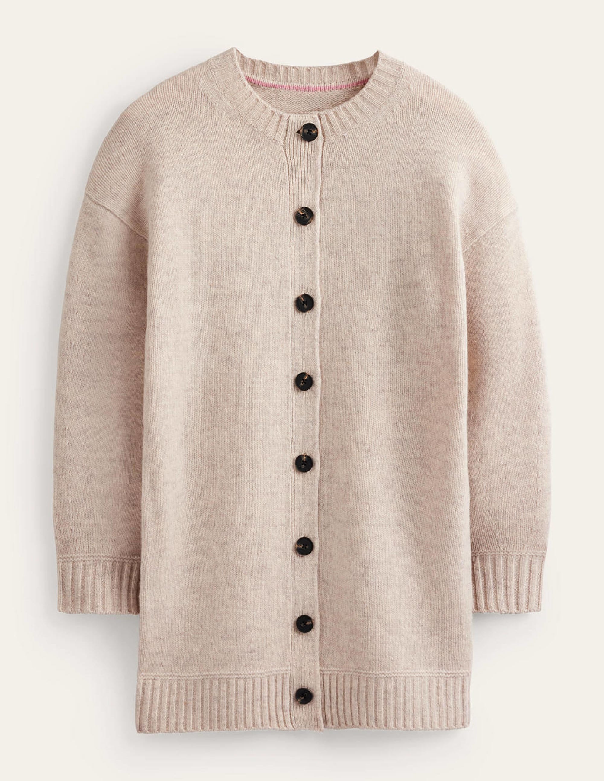 Manteau-gilet en laine brossée-Avoine chiné - Image 6