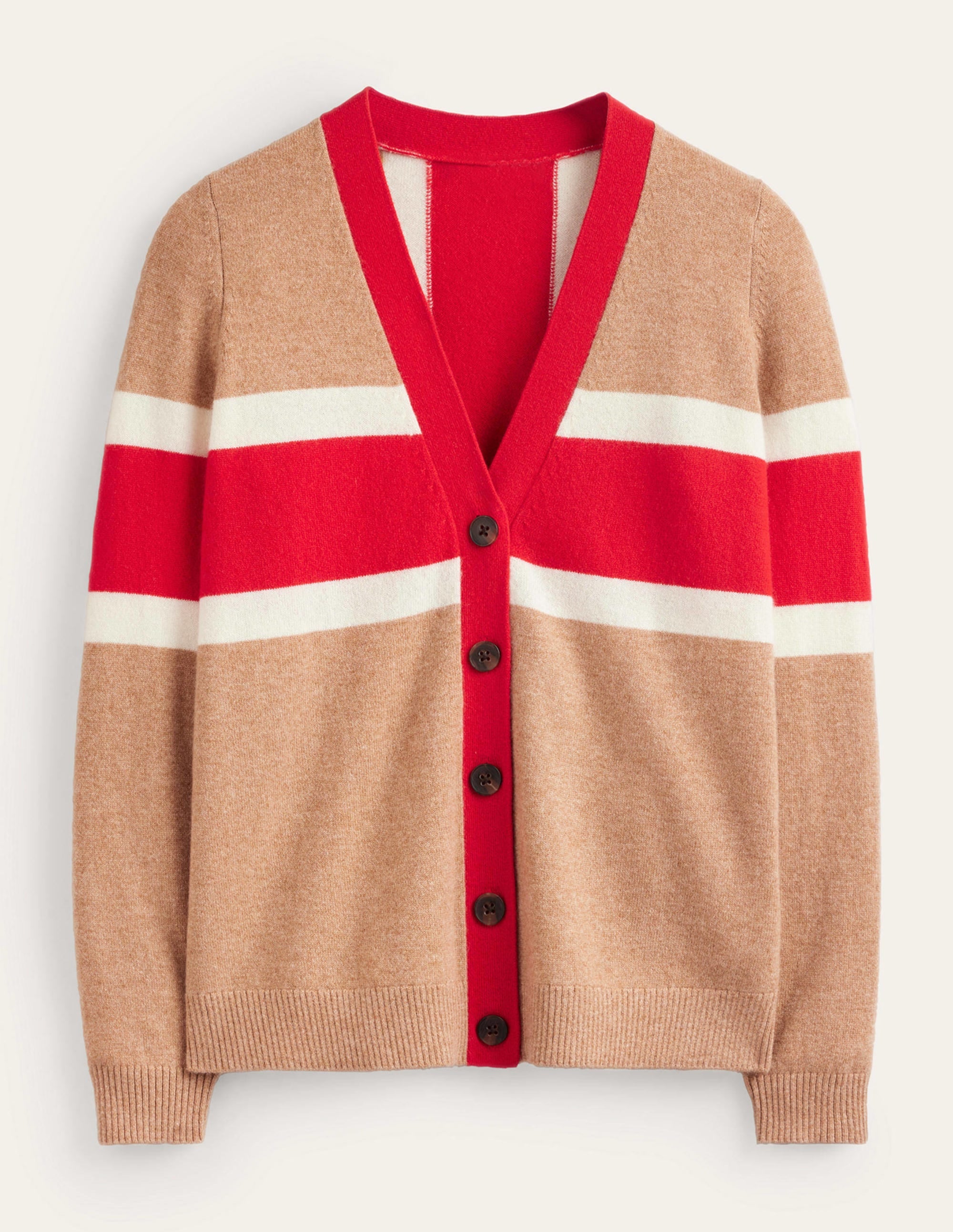 Gilet Marianne en cachemire-Camel chiné Union Jack - Image 7
