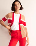 Gilet Marianne en cachemire-Camel chiné Union Jack