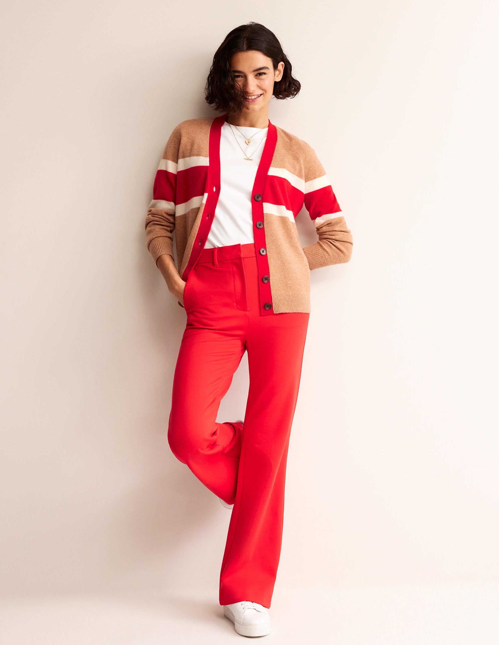 Gilet Marianne en cachemire-Camel chiné Union Jack - Image 4