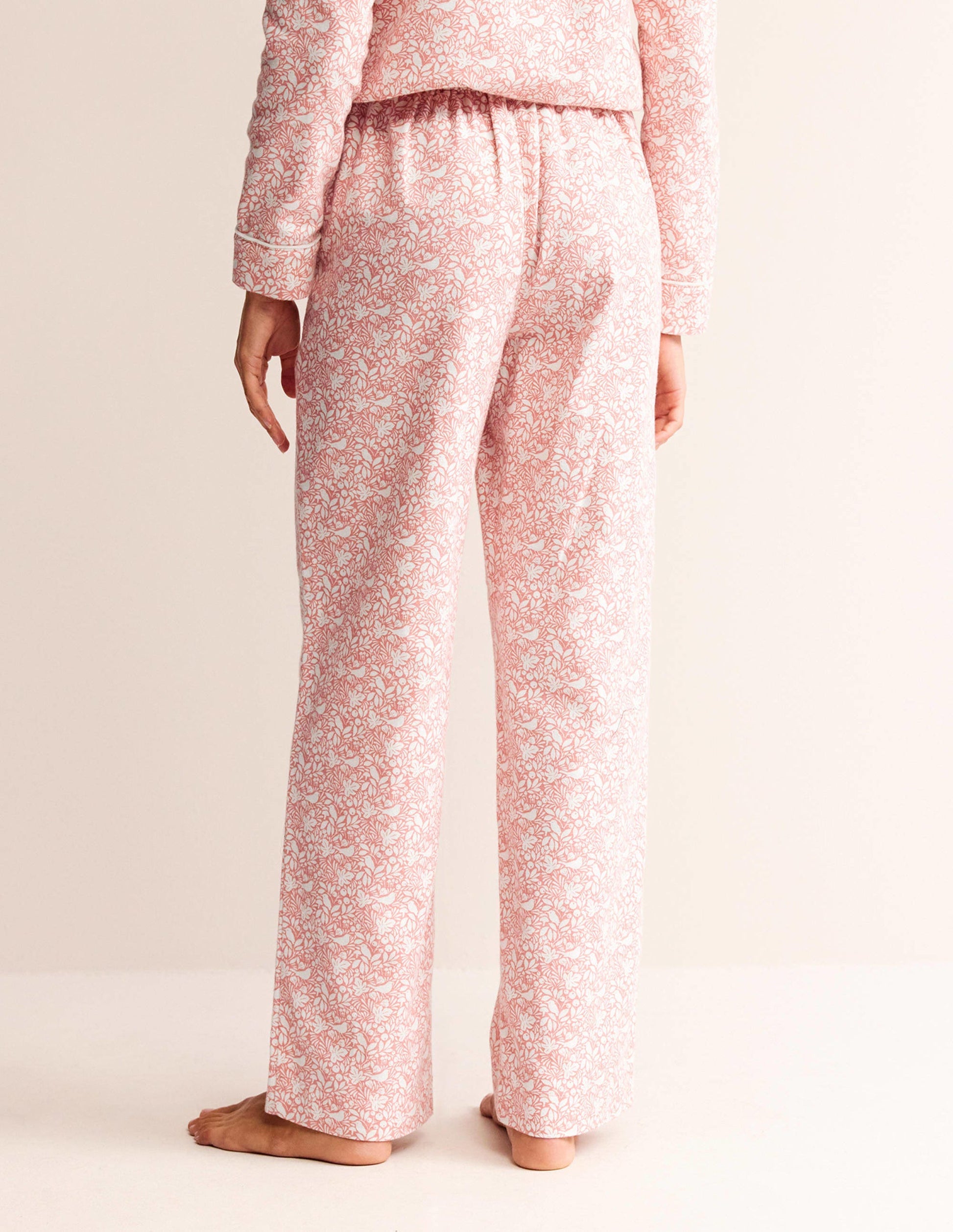 Brushed Cotton Pyjama Trousers-Rosette Blush, Forest Meadow-4