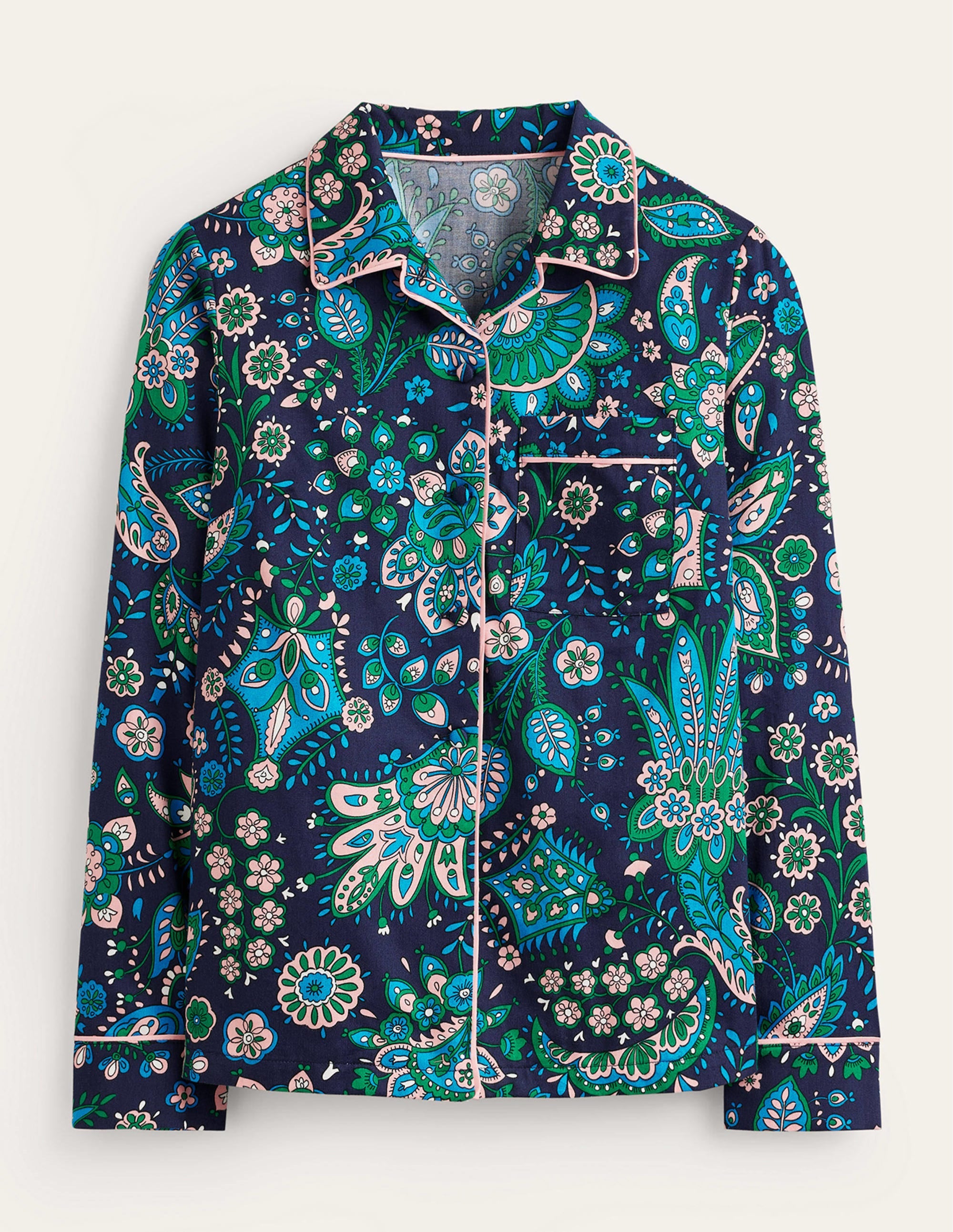 Haut de pyjama en satinette de coton-Multi, motif Azalea Bloom - Image 5