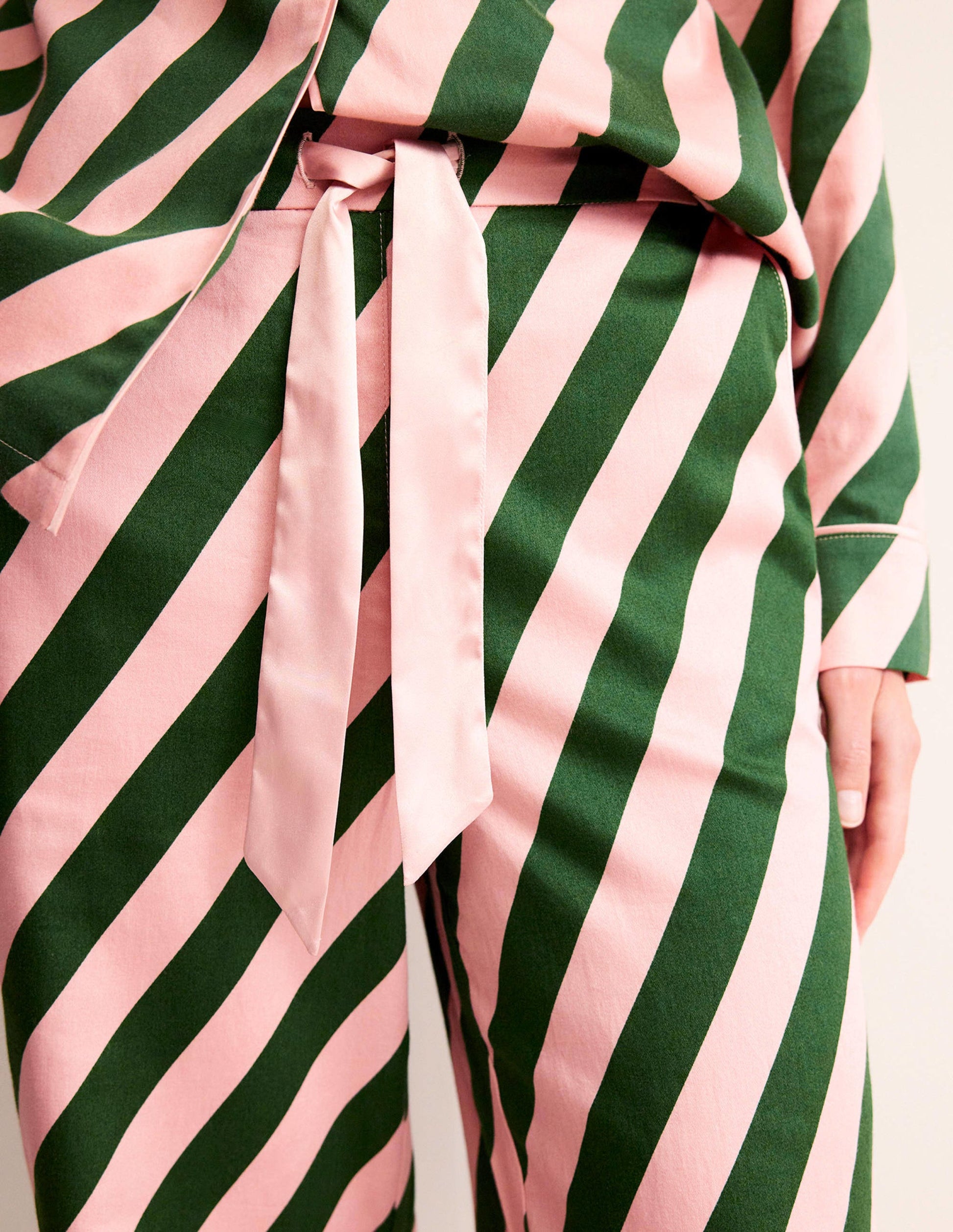 Cotton Sateen Pyjama Trousers-Pink Cherry Cascade-2