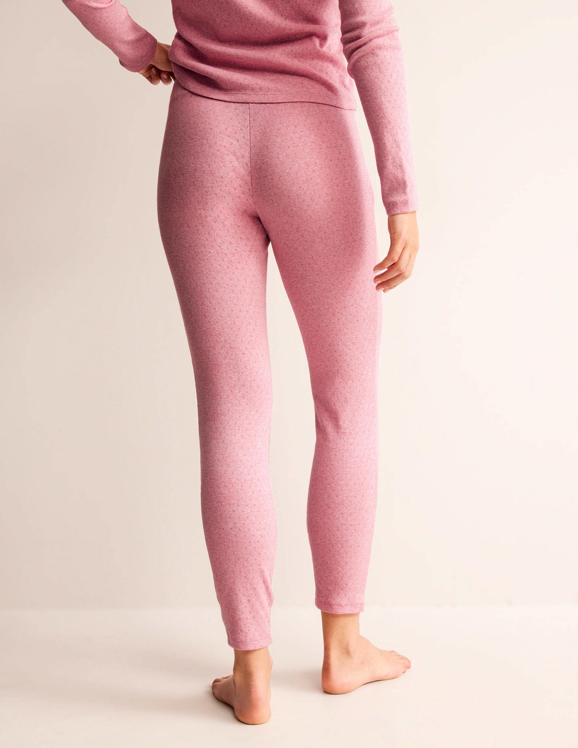 Pyjama-Leggings aus Jersey-Hellrosa Meliert-3