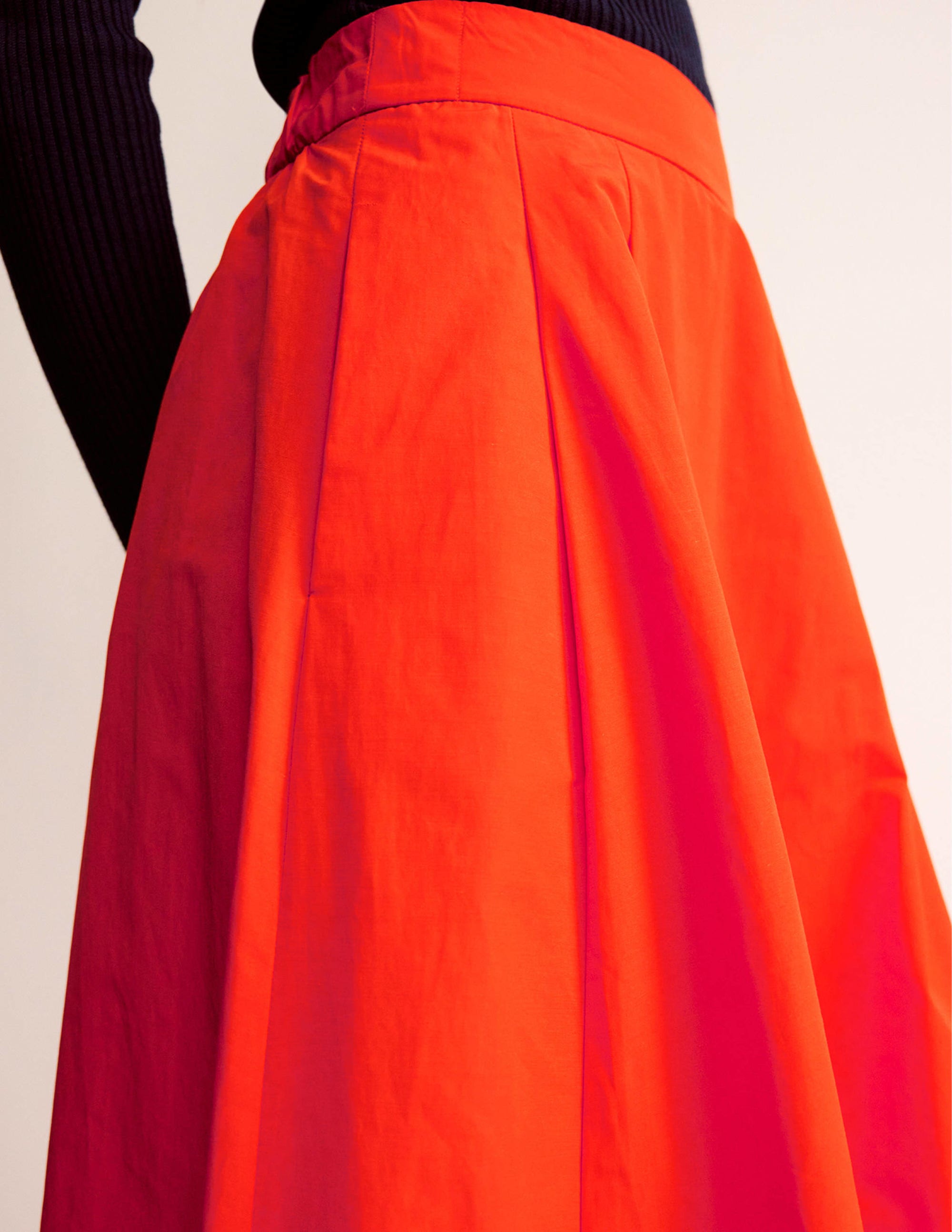 Jupe midi en taffetas à enfiler-Rouge - Image 2