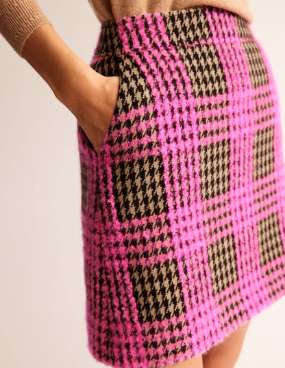 Jupe Estella à carreaux-Carreaux rose fluo-2