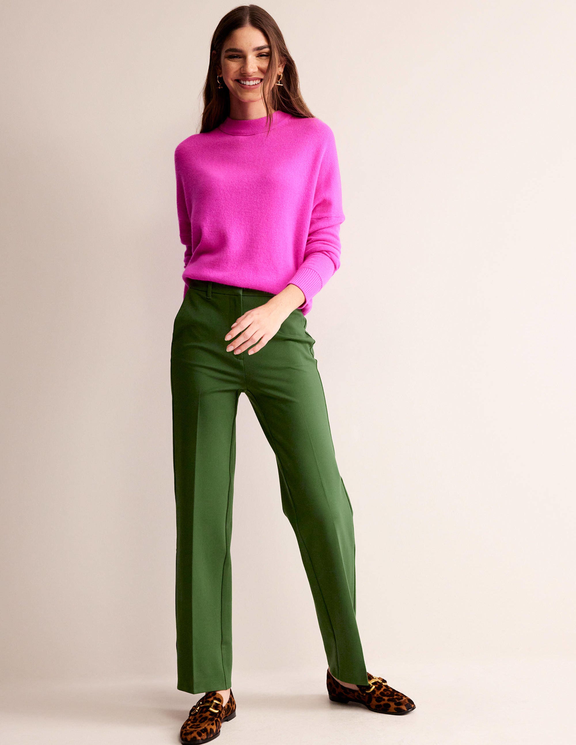 Pantalon Pimlico en point de Rome-Vert hivernal - Image 1